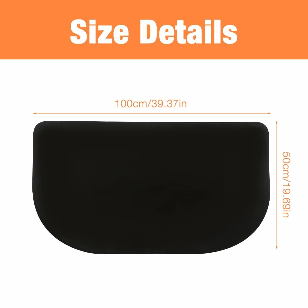 Tapis de Cheminée Ignifuge 50x100cm, Anti Feu, Résistant à la Chaleur, pour Poêle à Bois Intérieur Extérieur Noir