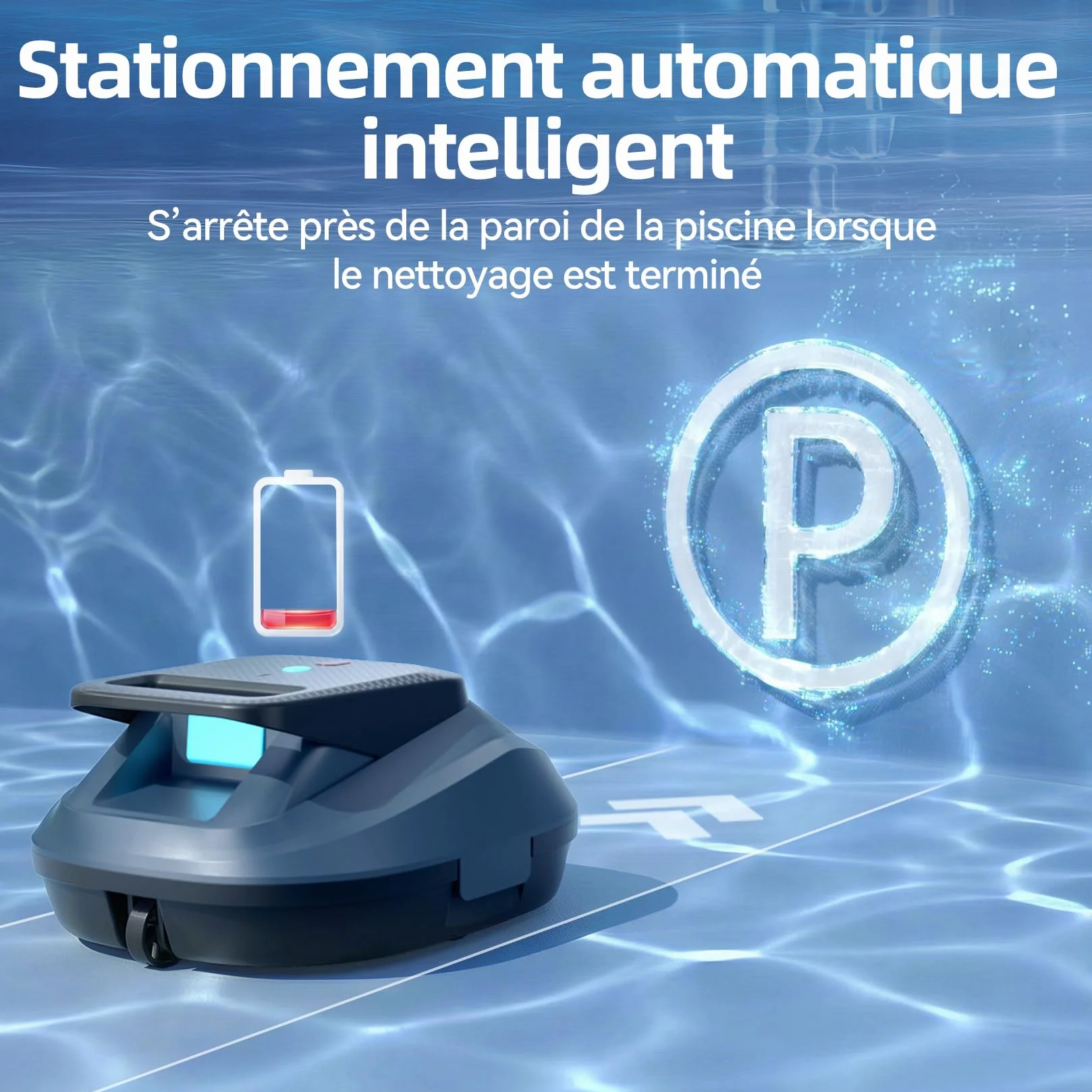 Pondee X2 Robot Piscine sans Fil 200 Min Autonomie Aspirateur Piscine Hors Sol Recharge Rapide 3.3 h 120 m²