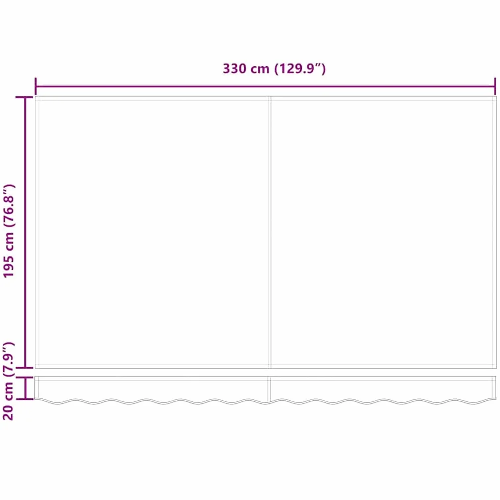 vidaXL Toile de Rechange pour auvent Anthracite et Blanc 3,5 x 2 m, Auvent Rectangulaire Moderne, Résistant à la Décoloration, UV et Eau
