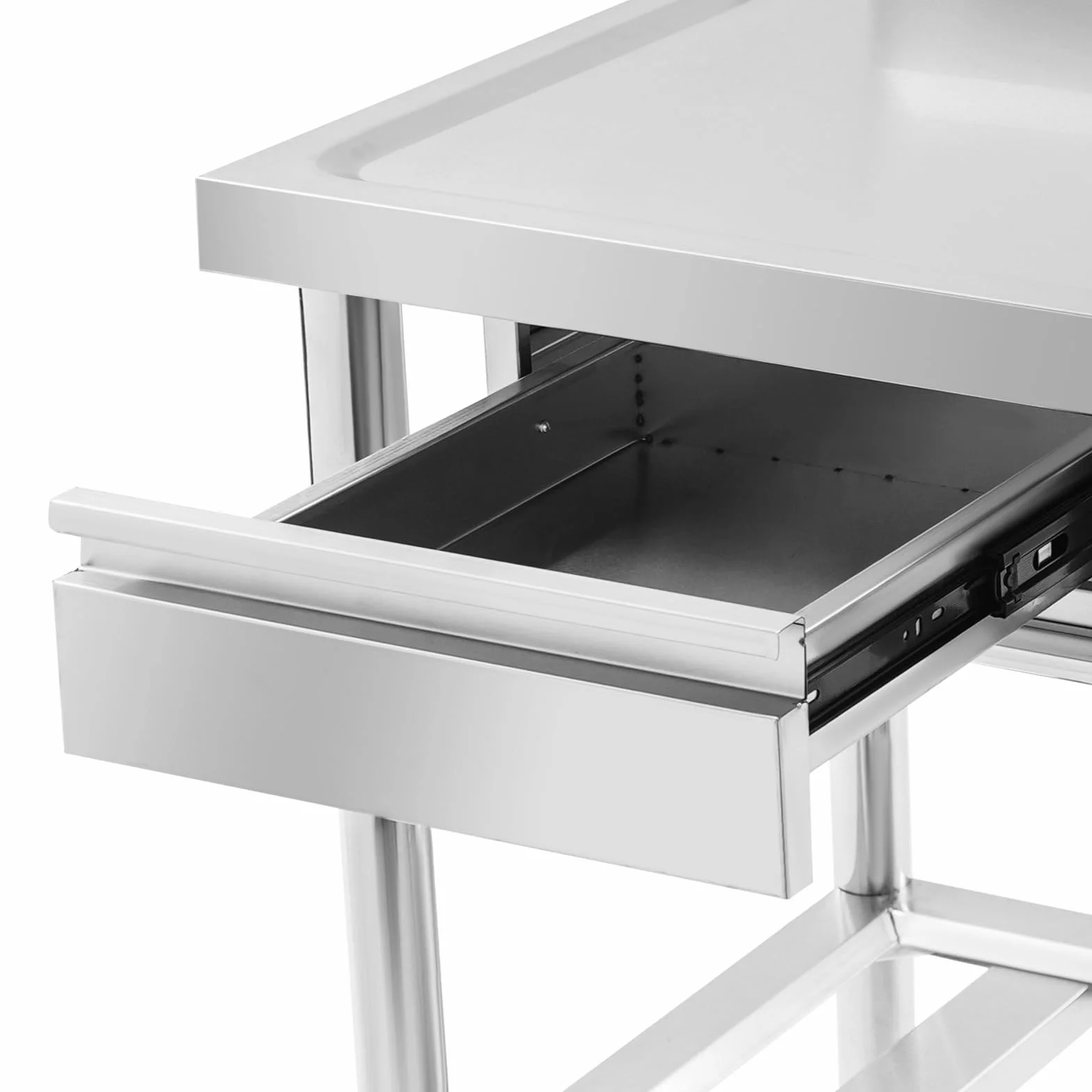 Évier indépendant acier inoxydable extérieur 100x60x80 cm robinet pivotant 360°