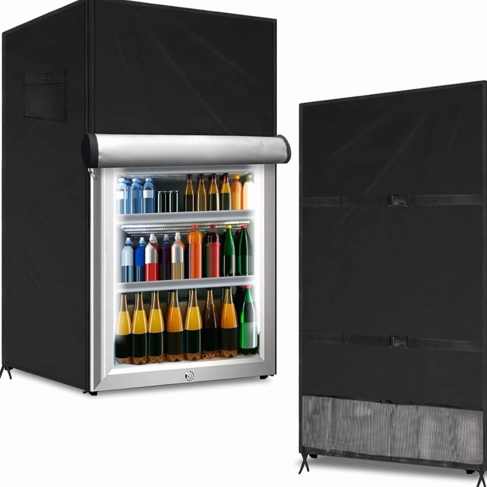Housse de protection réfrigérateur extérieur 210D imperméable noir S 56 x 58 x 86 cm