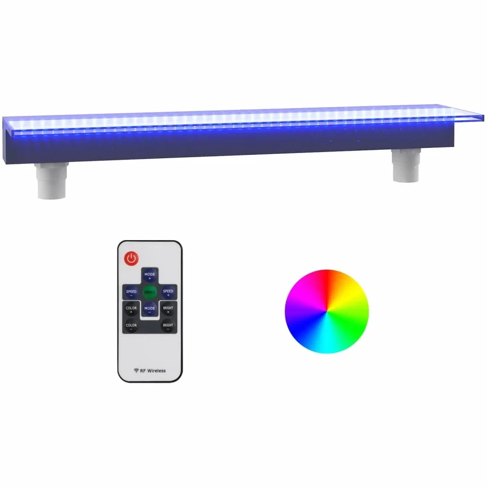 vidaXL Déversoir Cascade LED RVB Acrylique 90 cm Fontaine Décorative Jardin