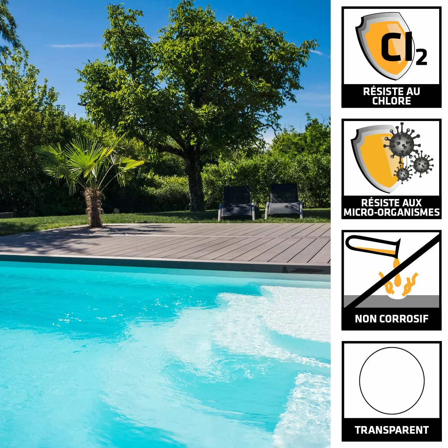 SIKA - Mastic silicone spécial immersion - SikaSeal-163 Piscine & Bassin transparent - Joints de piscines et zones immergées - Résistant au chlore - 300 ml