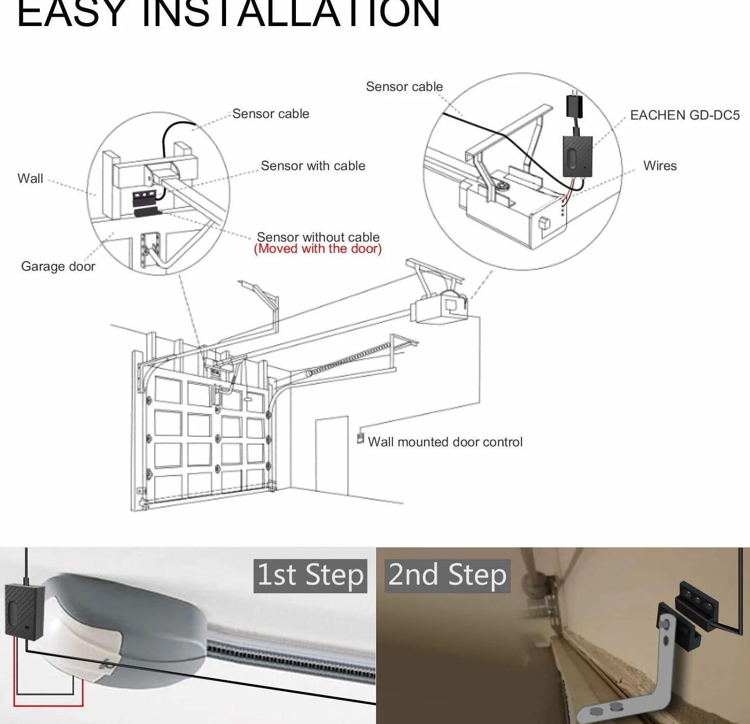 Télécommande vocale sans Fil avec ouvre-Porte de Garage WiFi Smart Home avec Application eWelink, Compatible avec Alexa, Google Home, Nest et IFTTT