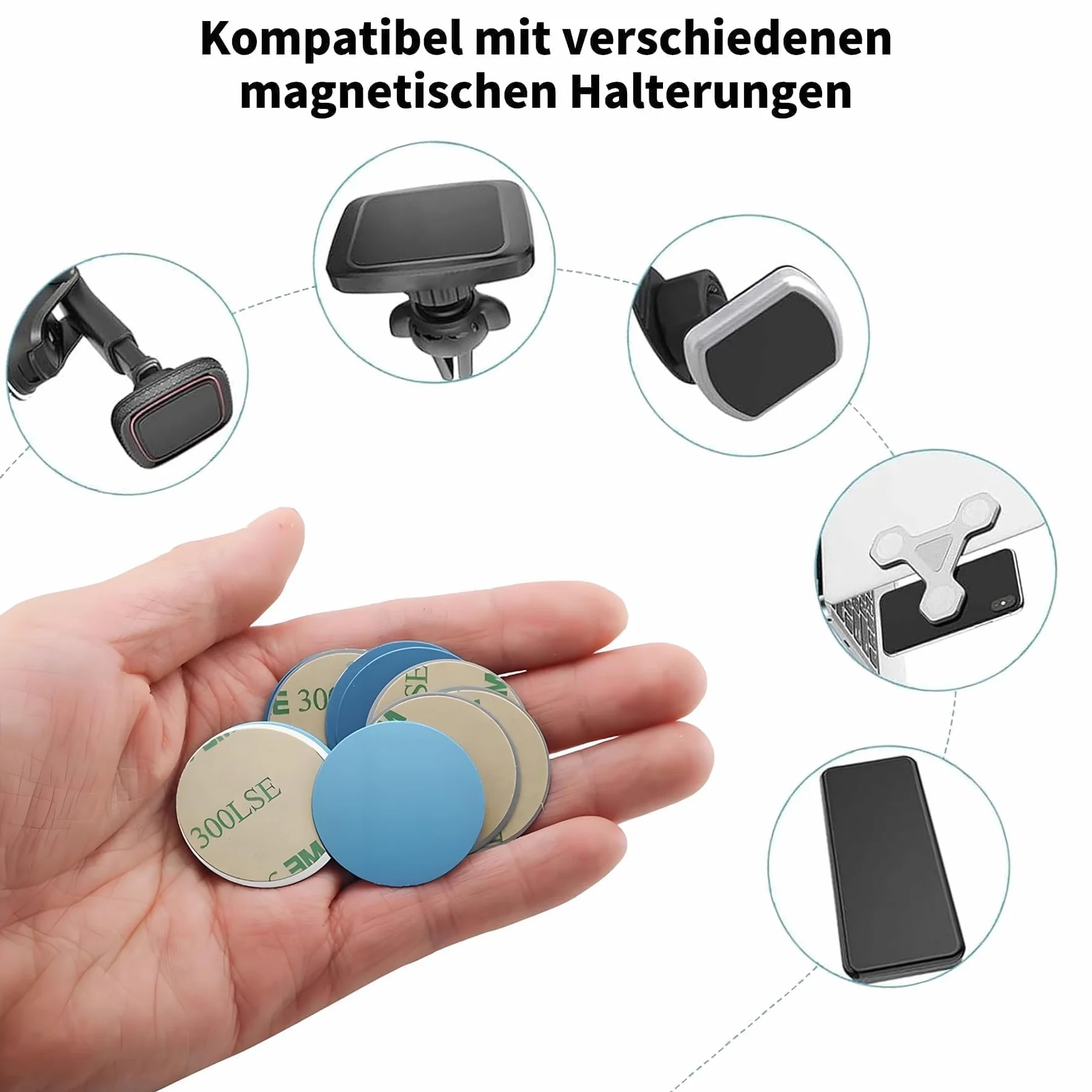 Lot de 50 plaquettes métalliques autocollantes pour bande magnétique Tonies - En acier inoxydable - Pour étagère Tonie - Aimants pour figurines Tonie - Base adhésive pour fixation magnétique