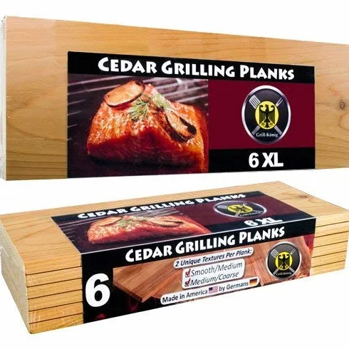 Planches à griller pour barbecue en bois de cèdre taille XL lot de 6