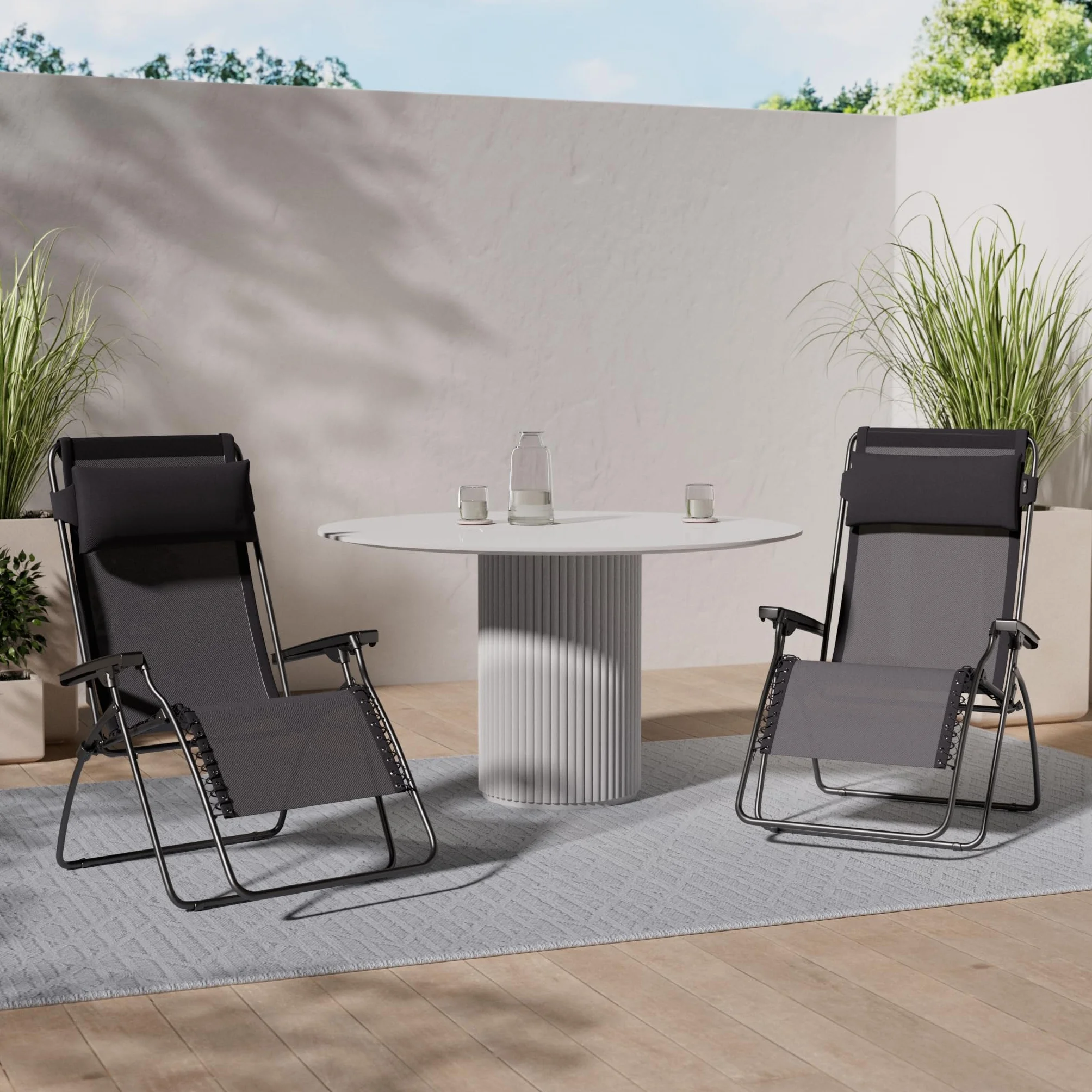 Lafuma Fauteuil Relax Zéro Gravité RT 2 Chaise Longue Pliante Toile Batyline Gris Fonte