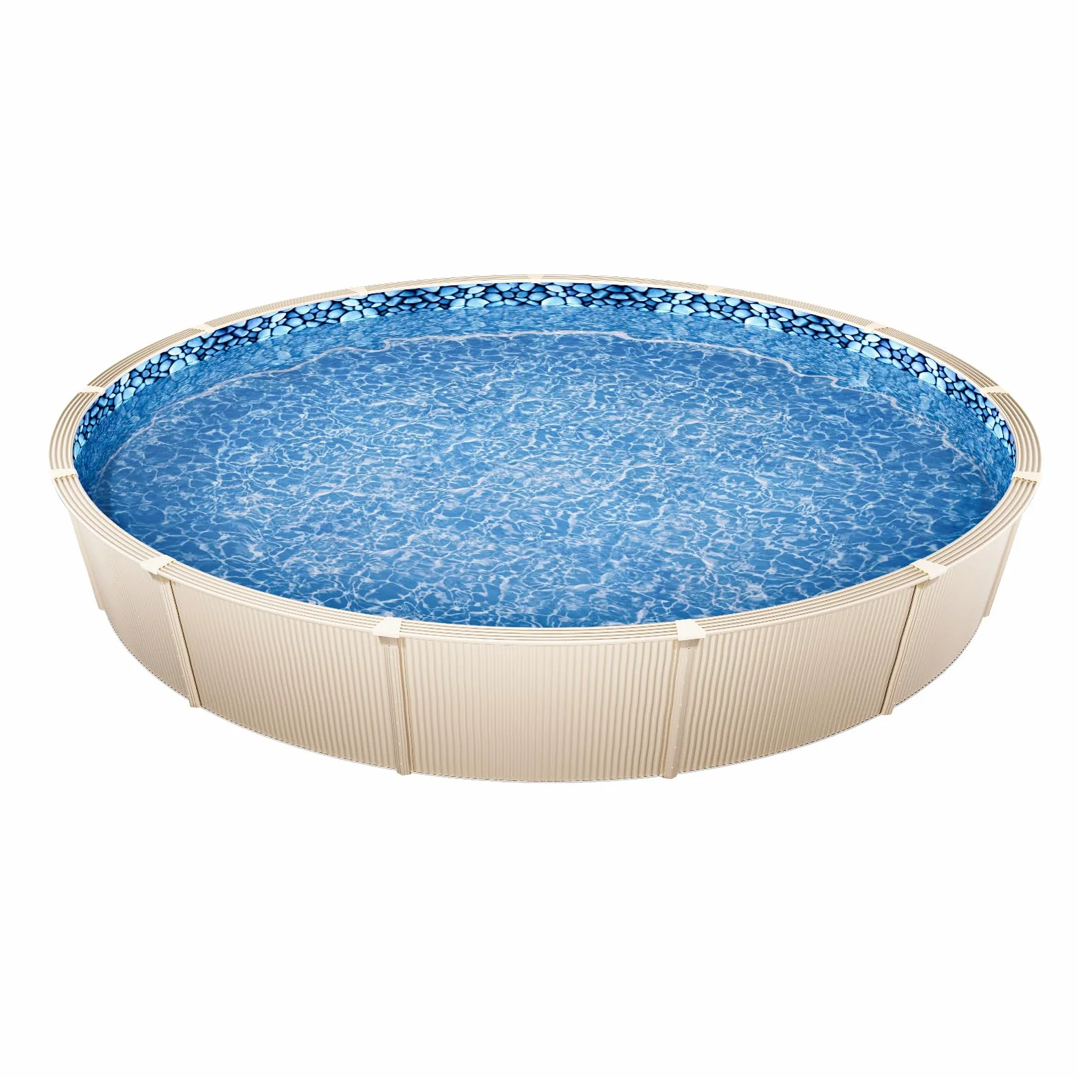VEVOR Revêtement de Piscine Ronde 732x147 cm Chevauchement Vinyle Calibre Standard Résiste à l'usure