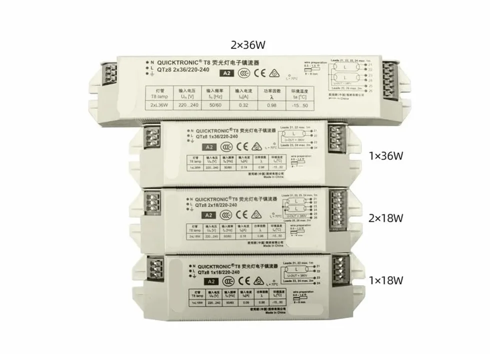 Ballast Électronique QTZ8 1x36W 2x36W Lampe Fluorescente T8 220-240V(QTZ8 2x36W)