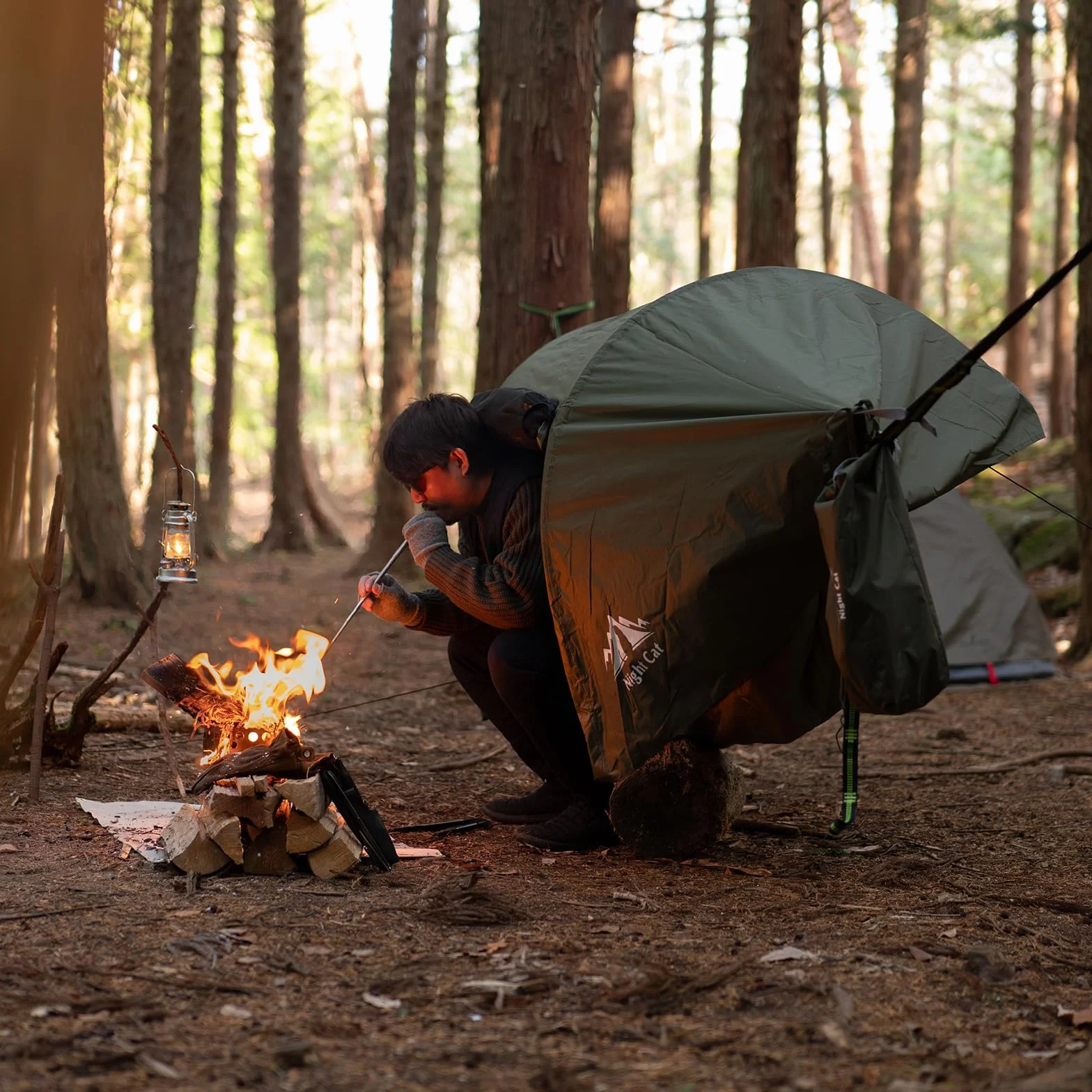 Night Cat Hamac Tente avec Moustiquaire Imperméable pour 1 Personne Randonnée Camping