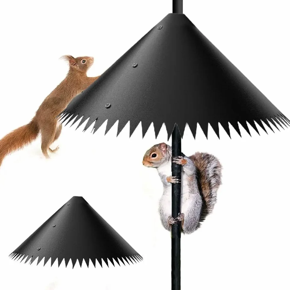 Déflecteur anti-écureuil 35,6 cm pour poteaux à oiseaux réutilisable universel