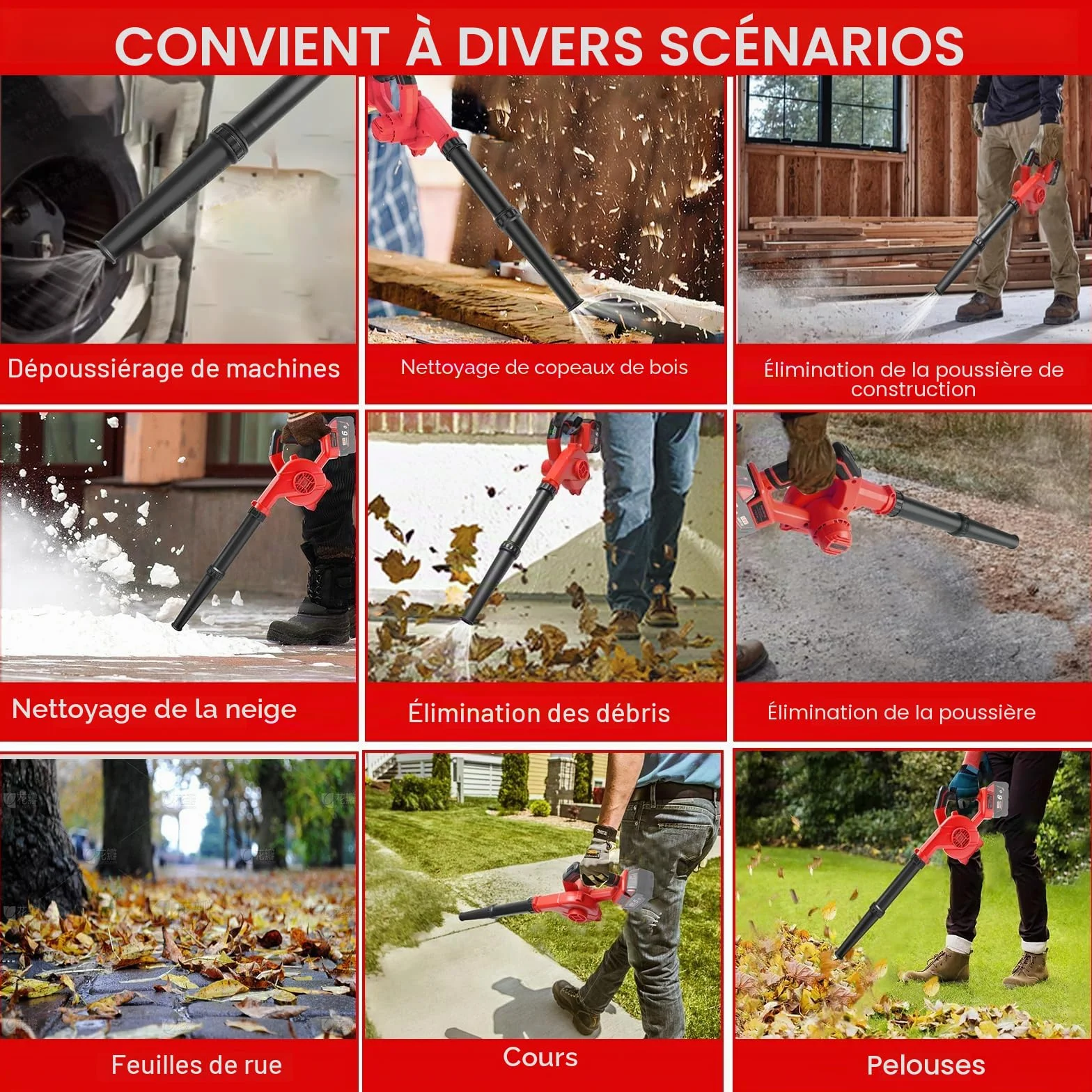Souffleur à Feuilles sans Fil 18V pour Batterie Milwaukee, souffleur électrique pour pelouse, déneigement