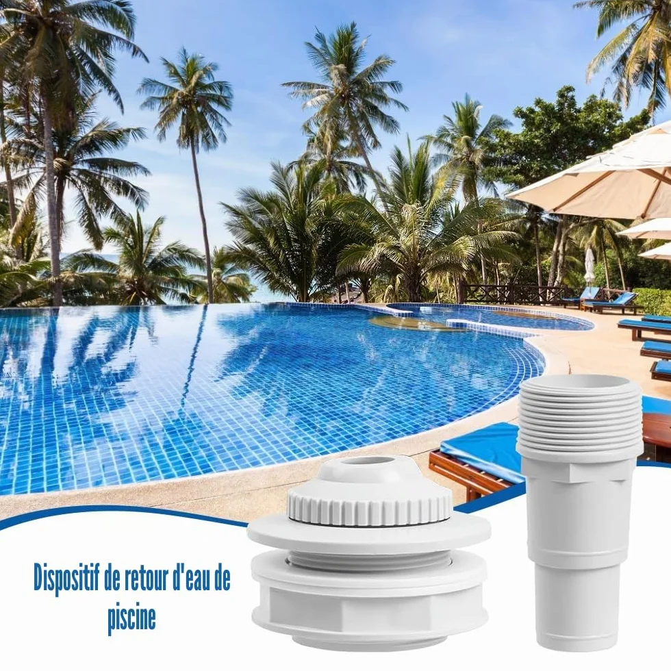 Buse d'entrée pour Piscine 32/38mm, Buse de Refoulement Ø 58 mm, Adaptateur de Tuyau réglable