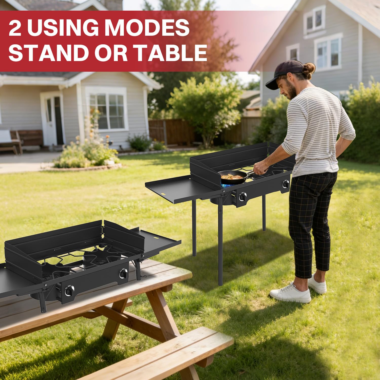 High-Output Two-Burner Propane Outdoor Stove