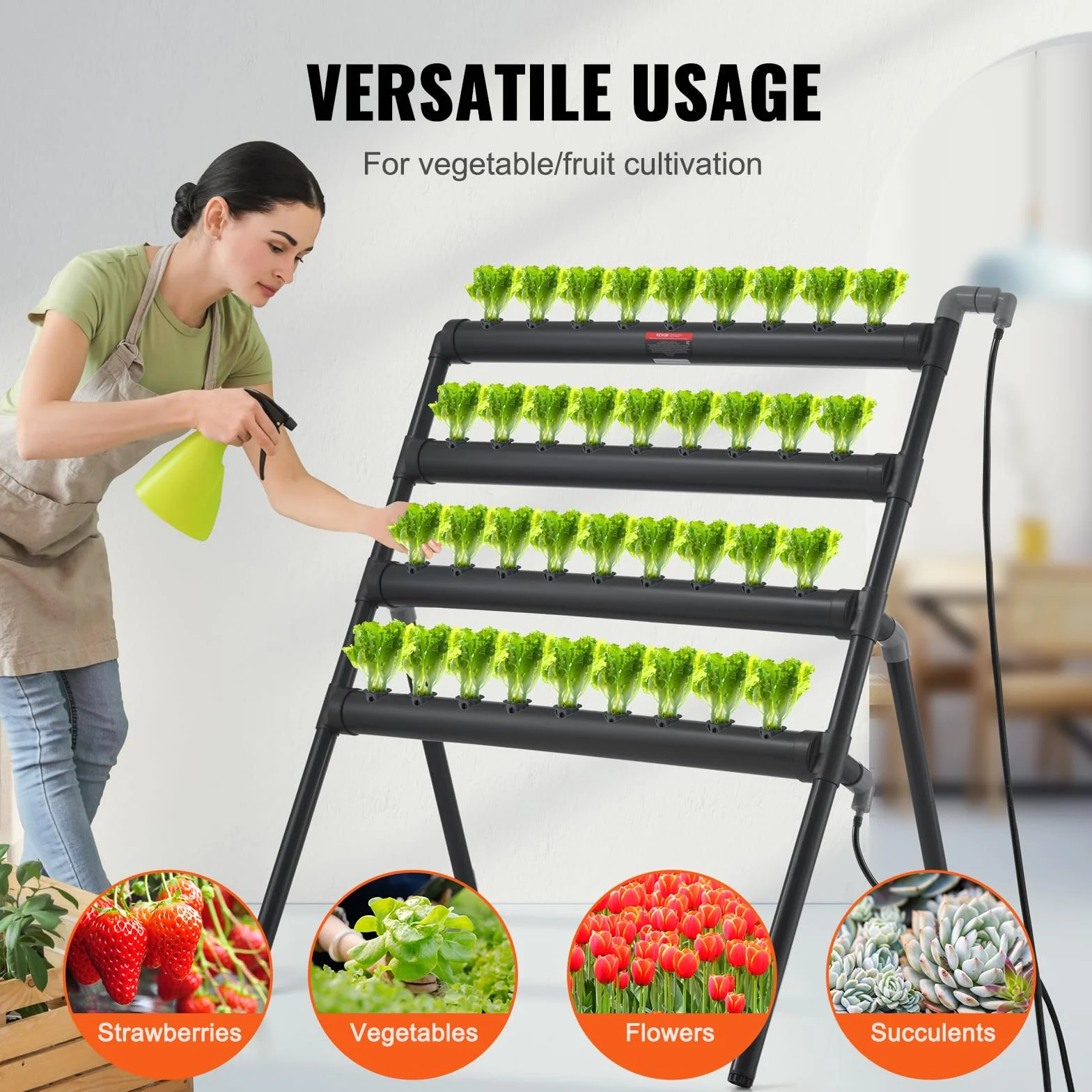 VEVOR Système de Culture Hydroponique 4 Couches 36 Sites avec Pompe à Eau et Minuterie