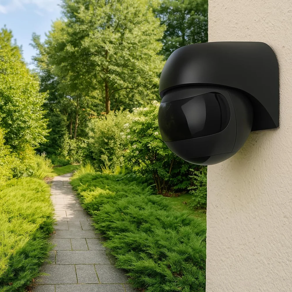 SEBSON Detecteur de Mouvement Exterieur Montage en Saillie - Adapté à LED, Programmable, Rotatif - Portée 12m/180°, 3m/360° (2 Capteurs Infrarouges)