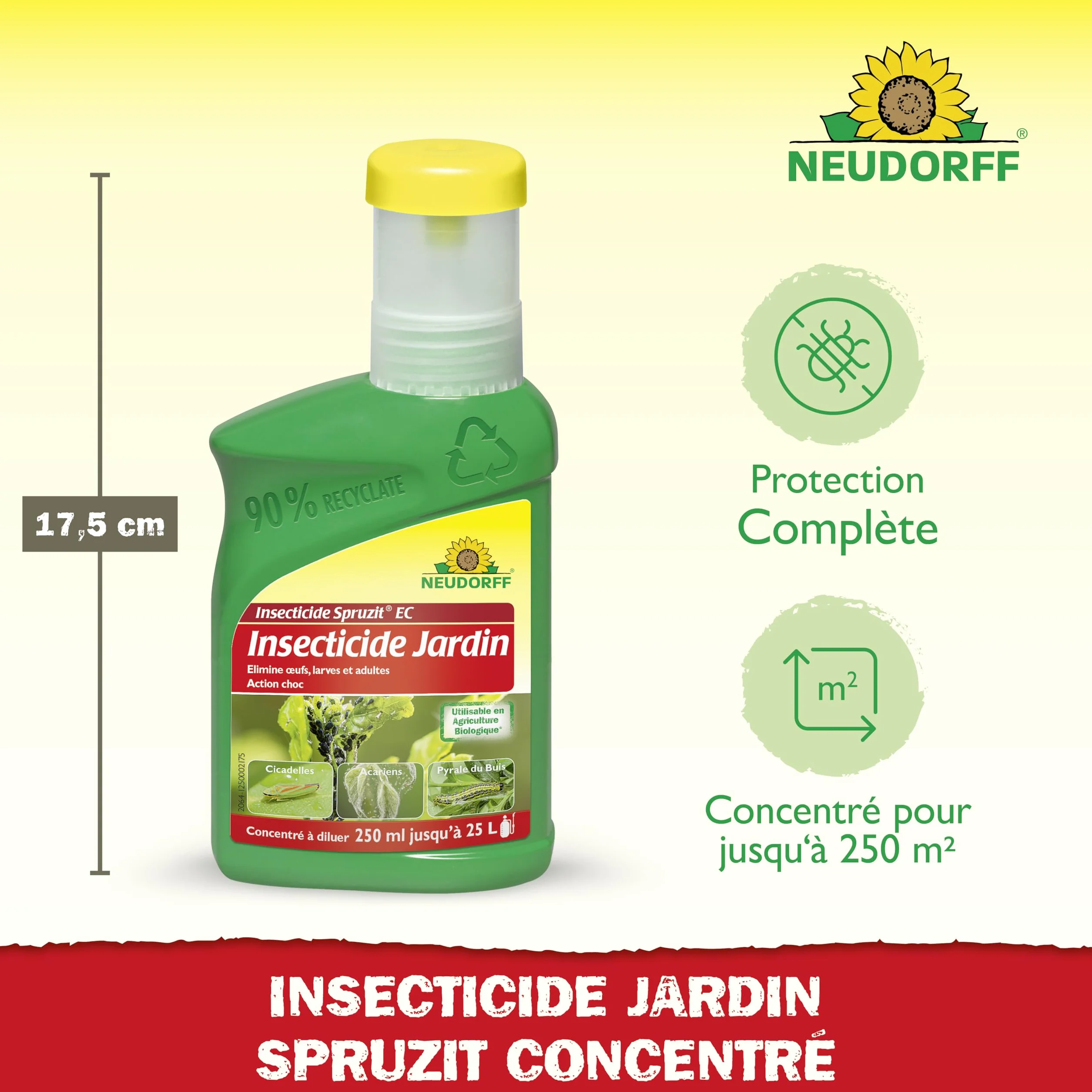 Neudorff Spruzit Insecticide Jardin Concentré 250 ml - Combat pucerons, cochenilles, ravageurs