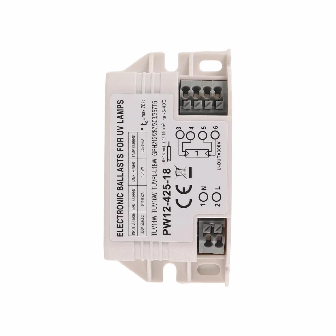 Huba Ballast électronique 4-18 W CA 220 V universel UV-C pour la purification de l'air