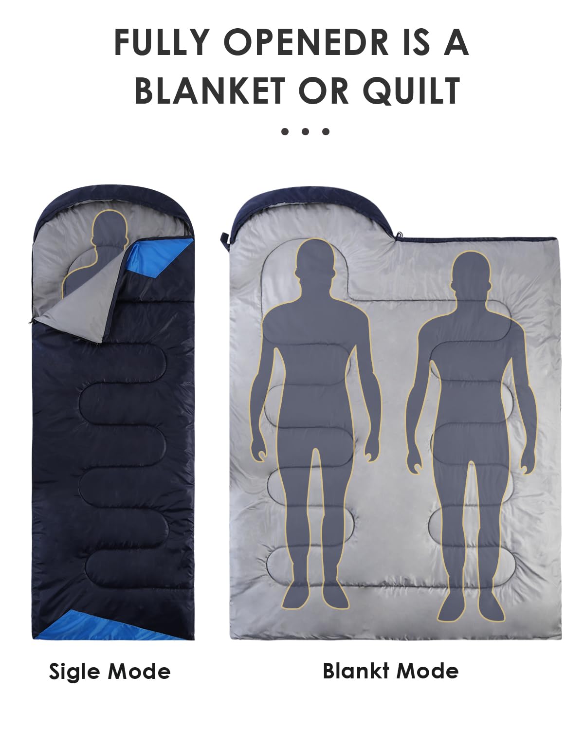 Lightweight All-Season Sleeping Bag with Compression Sack