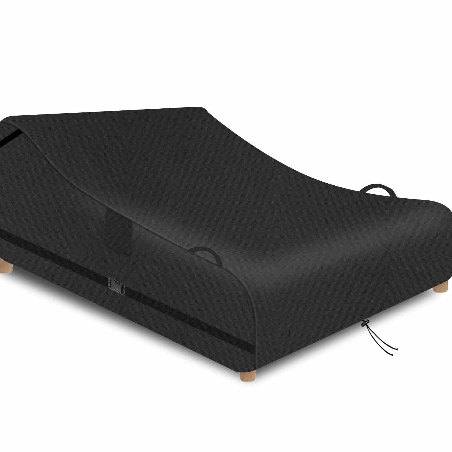 Housse de Protection pour Chaise Longue de Terrasse 210 x 160 x 75 cm Noir Oxford 600D