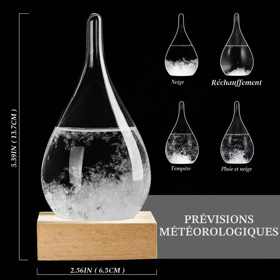 Storm Glass Verre tempête Stations météorologiques Prédicteur météo Style Nordique