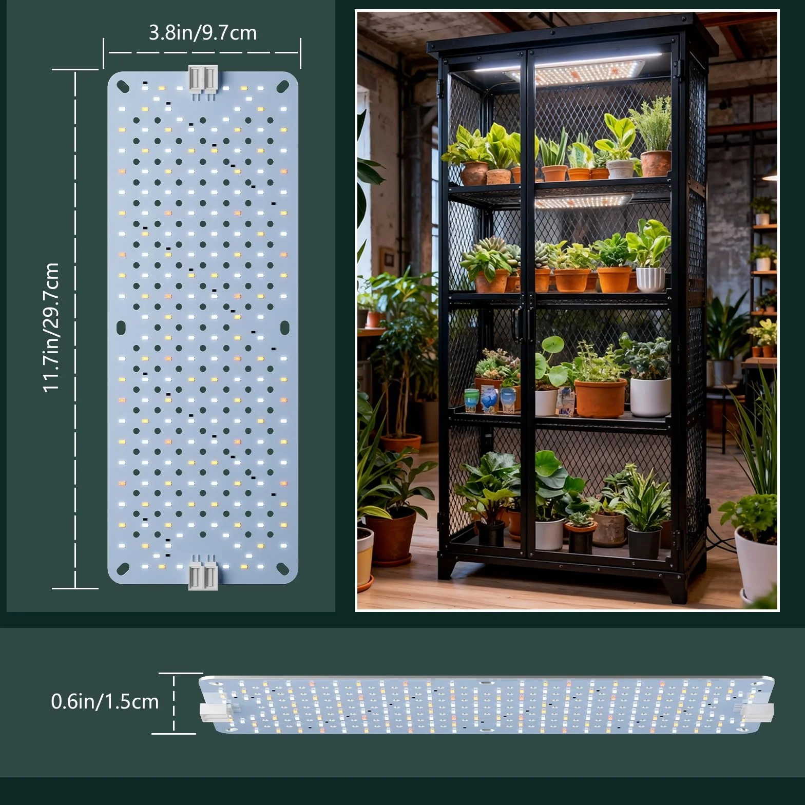 Lampe Horticole LED 40W 768 LEDs Spectre Complet avec Minuterie Auto 4/8/12H Daisy-Chain pour Plantes d'Intérieur