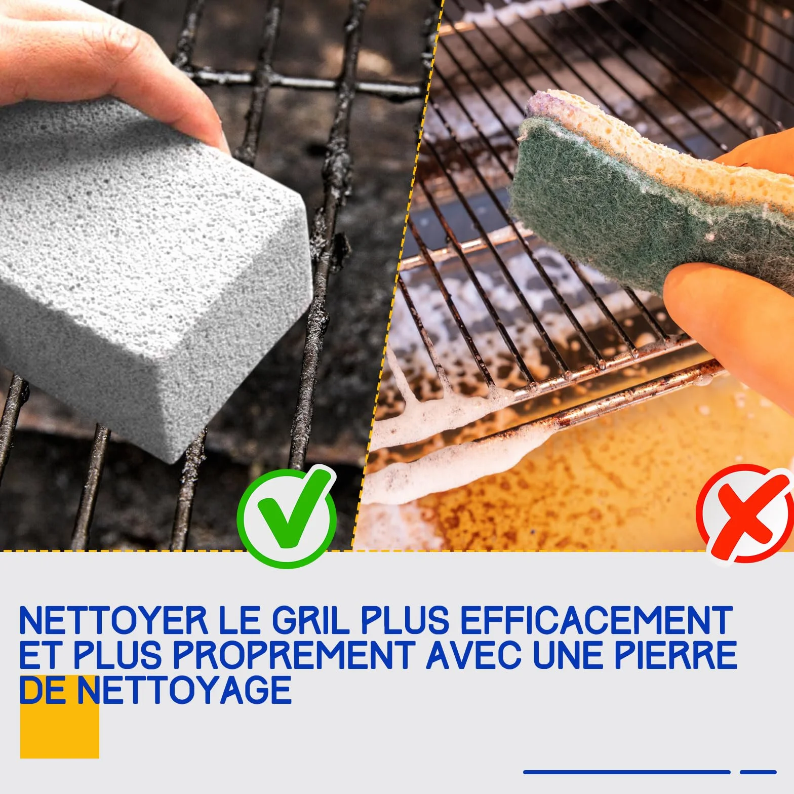 VEGCOO 6Pcs Pierre de Nettoyage pour Barbecue Grille