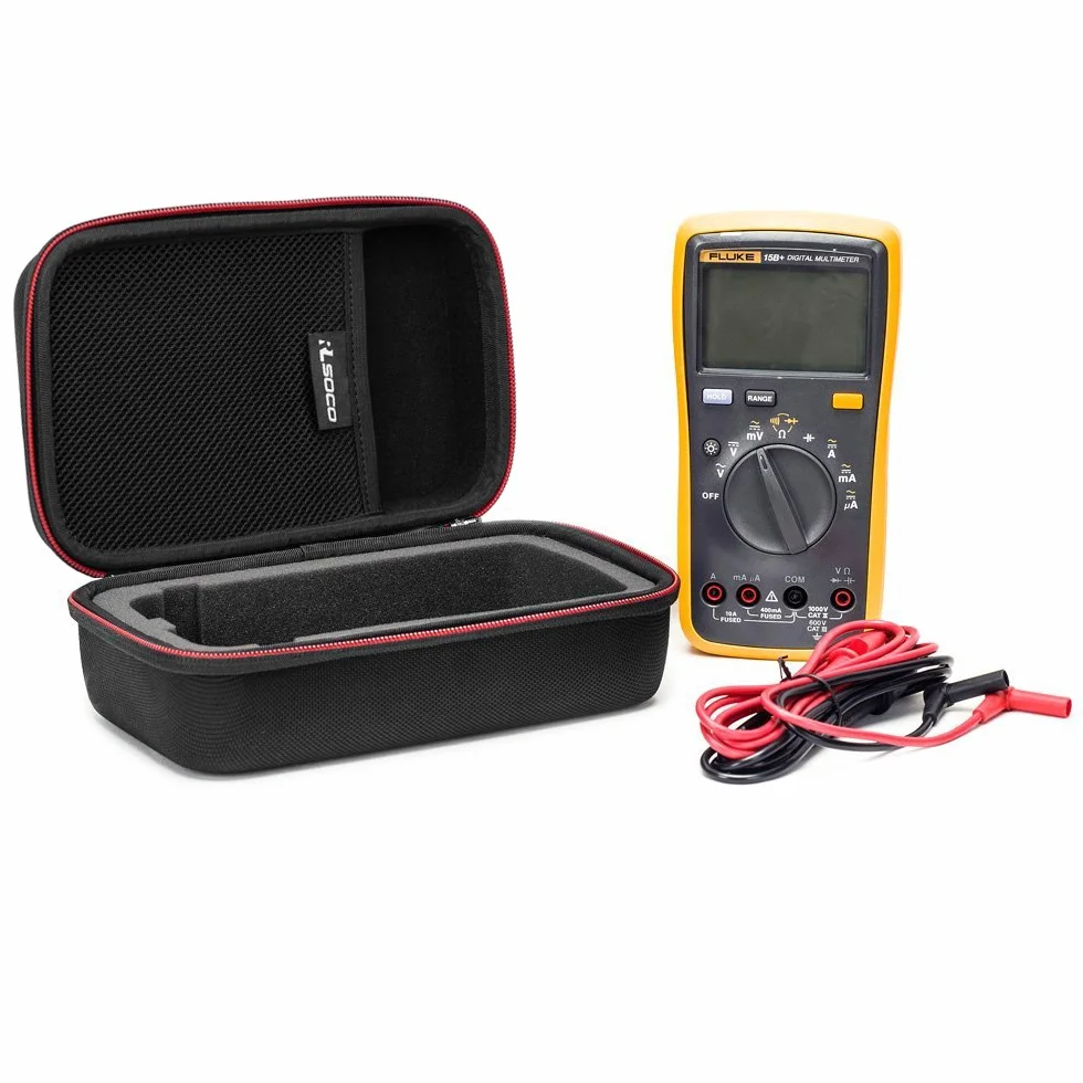 RLSOCO Housse Étui pour Fluke Fluke 116/15b+/117/101/115/114 /175/113/179/106/17B+/233 Multimètre numérique & pour KAIWEETS/AstroAI/PeakTech Multimètre Numérique et plus (Fermeture éclair rouge)