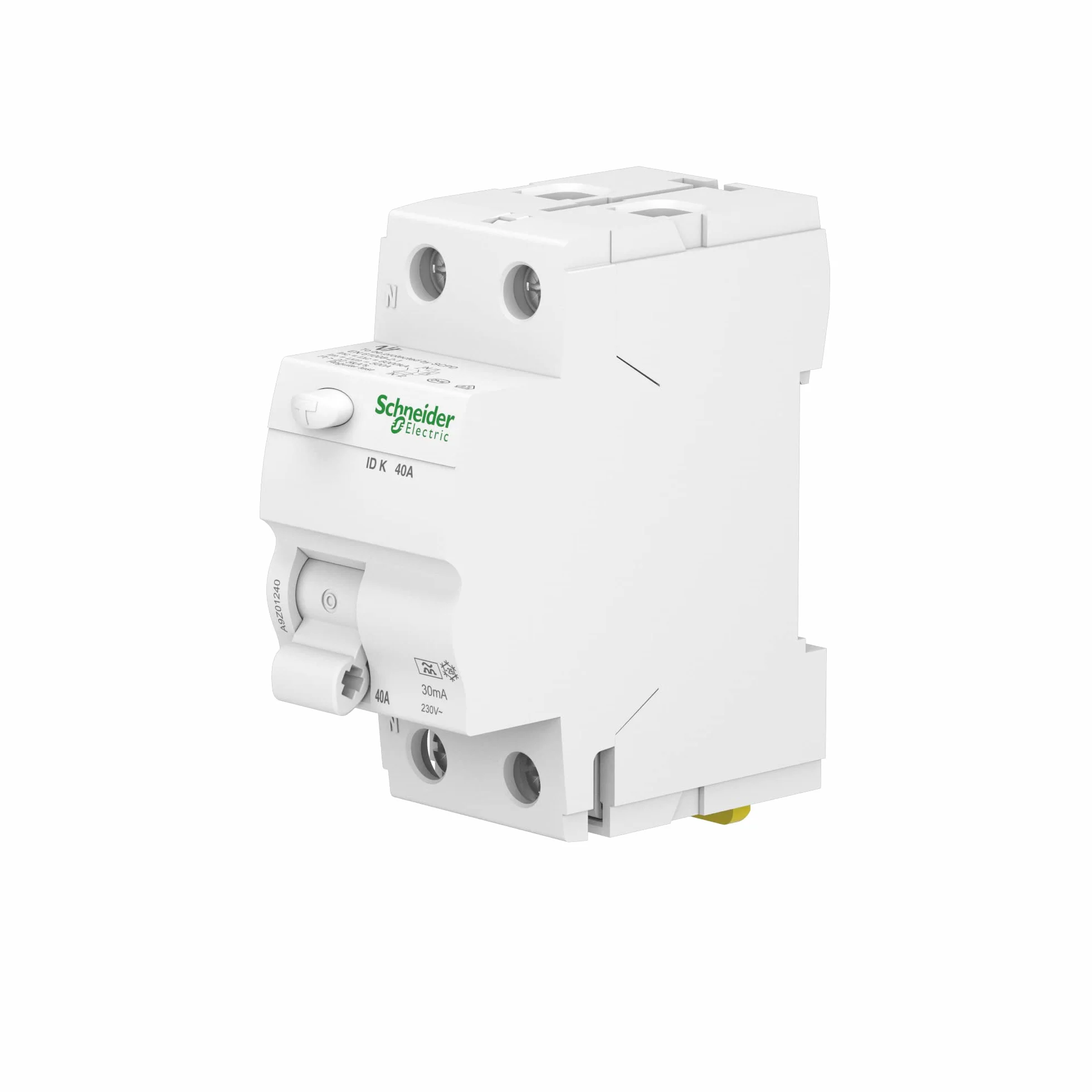 Schneider A9Z01240 Disjoncteur différentiel ID K 2P 40 A 30 mA Type A Blanc