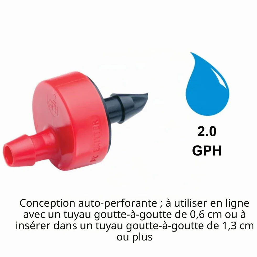 Rain Bird SW20-30PS Goutteurs d'arrosage Goutte à Goutte 7,7 L/h Rouge/Noir