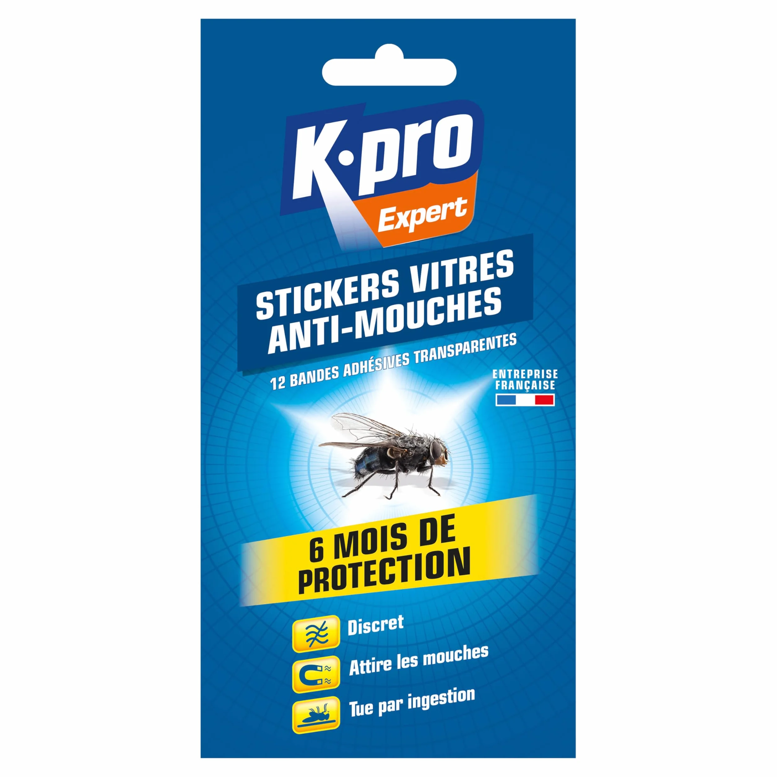 K.PRO Bandes anti-mouches transparentes lot 12, attire élimine mouches moucherons, efficace 6 mois intérieur