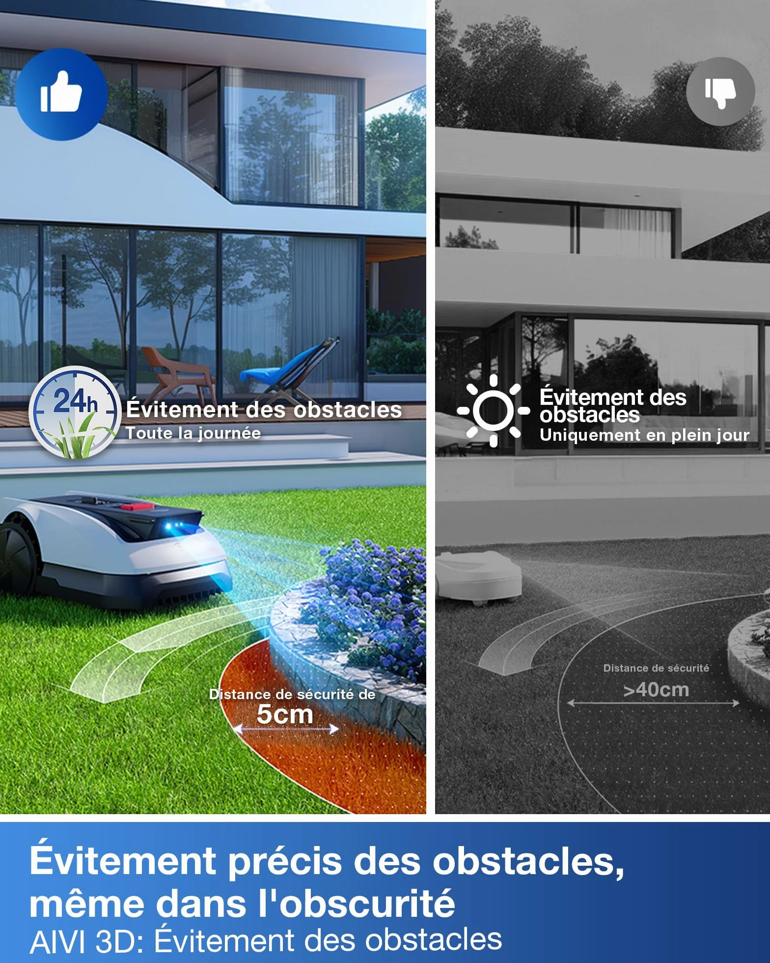 ECOVACS Goat O800 Robot Tondeuse sans Fil 800 m² RTK+Vision Lidar Cartographie Automatique