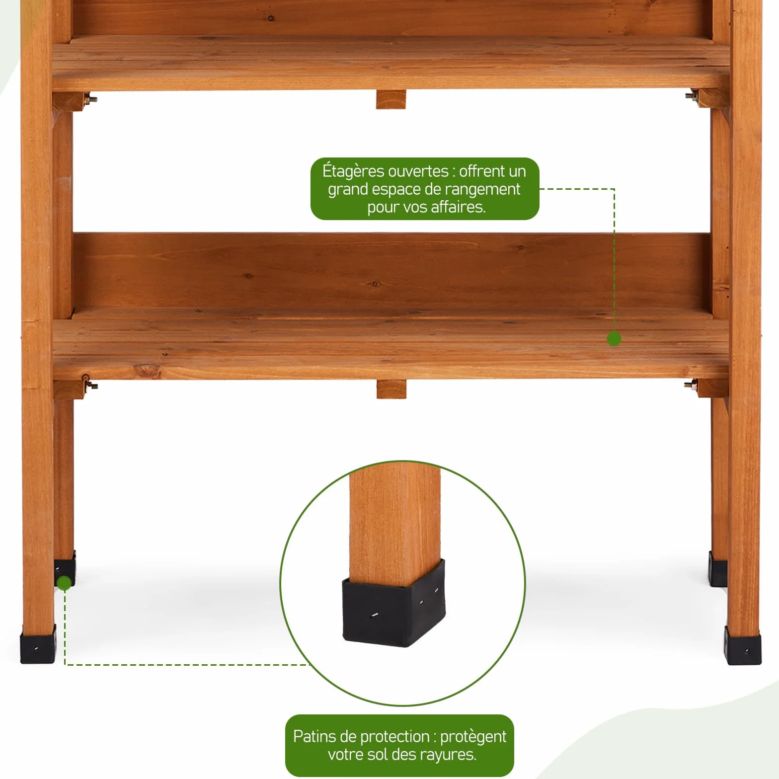 LEADZM Table de rempotage 74 x 36 x 90 cm Plan de Travail galvanisé Bois Sapin pré-huilé