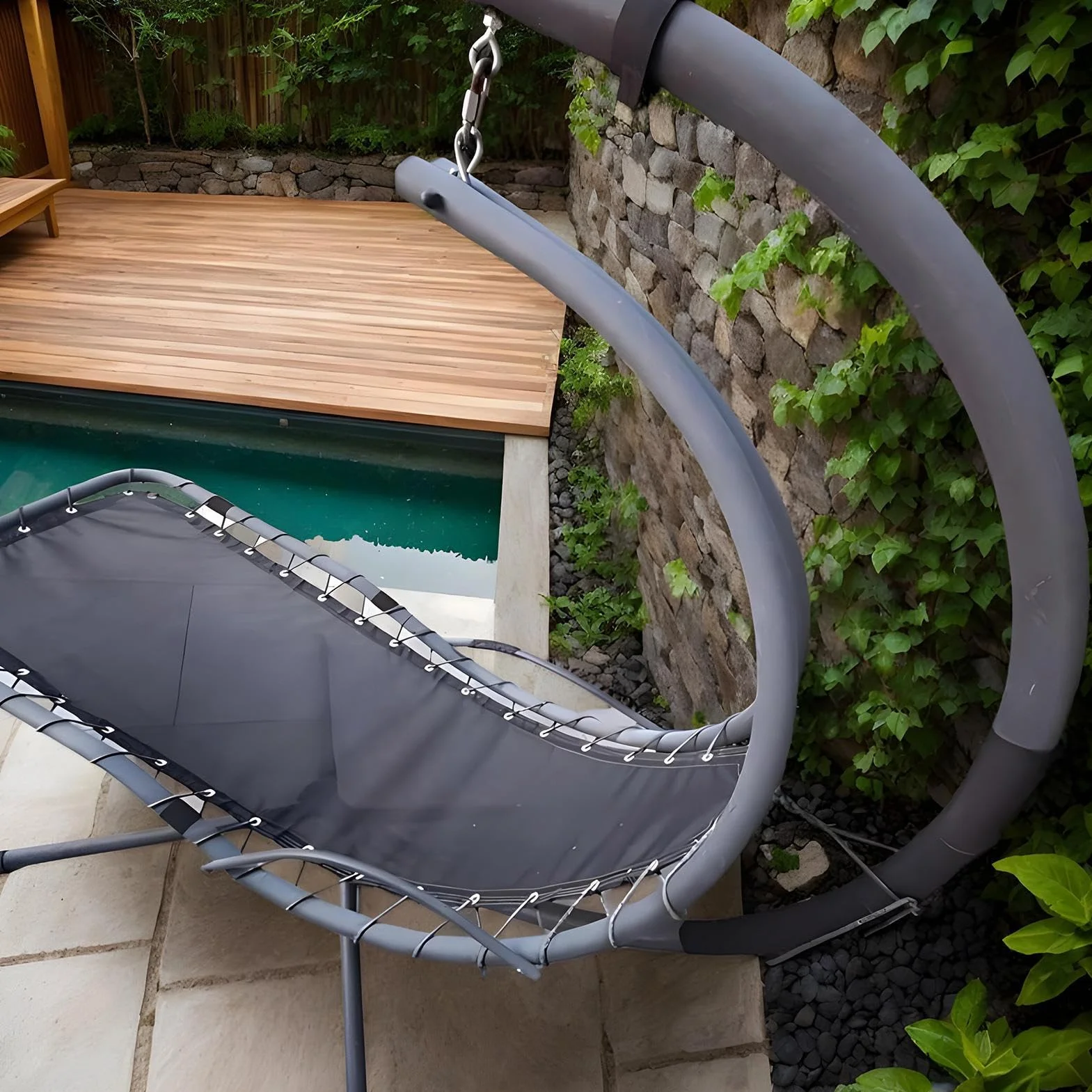 Tissu de Remplacement pour Chaise Suspendue - Housse Résistante à l'usure pour Extérieur Patio