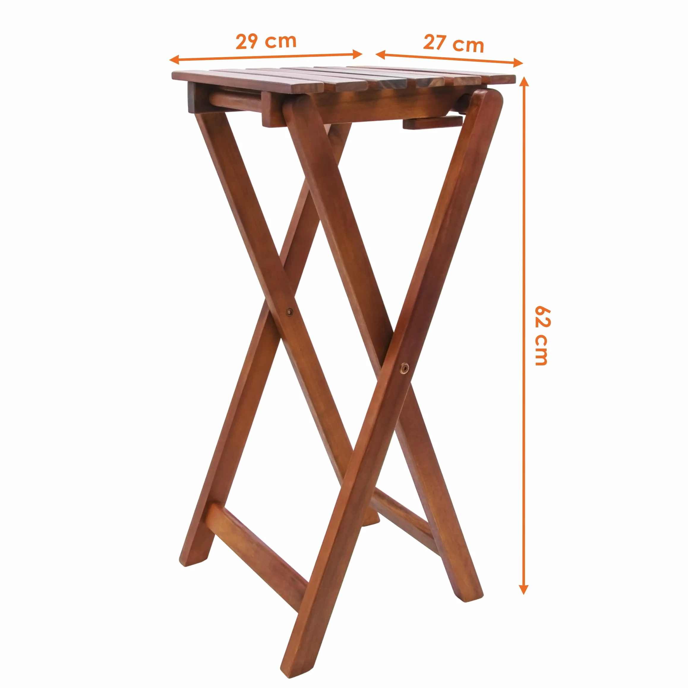 Spetebo Tabouret pliant en bois d'eucalyptus 62 cm - Tabouret de jardin