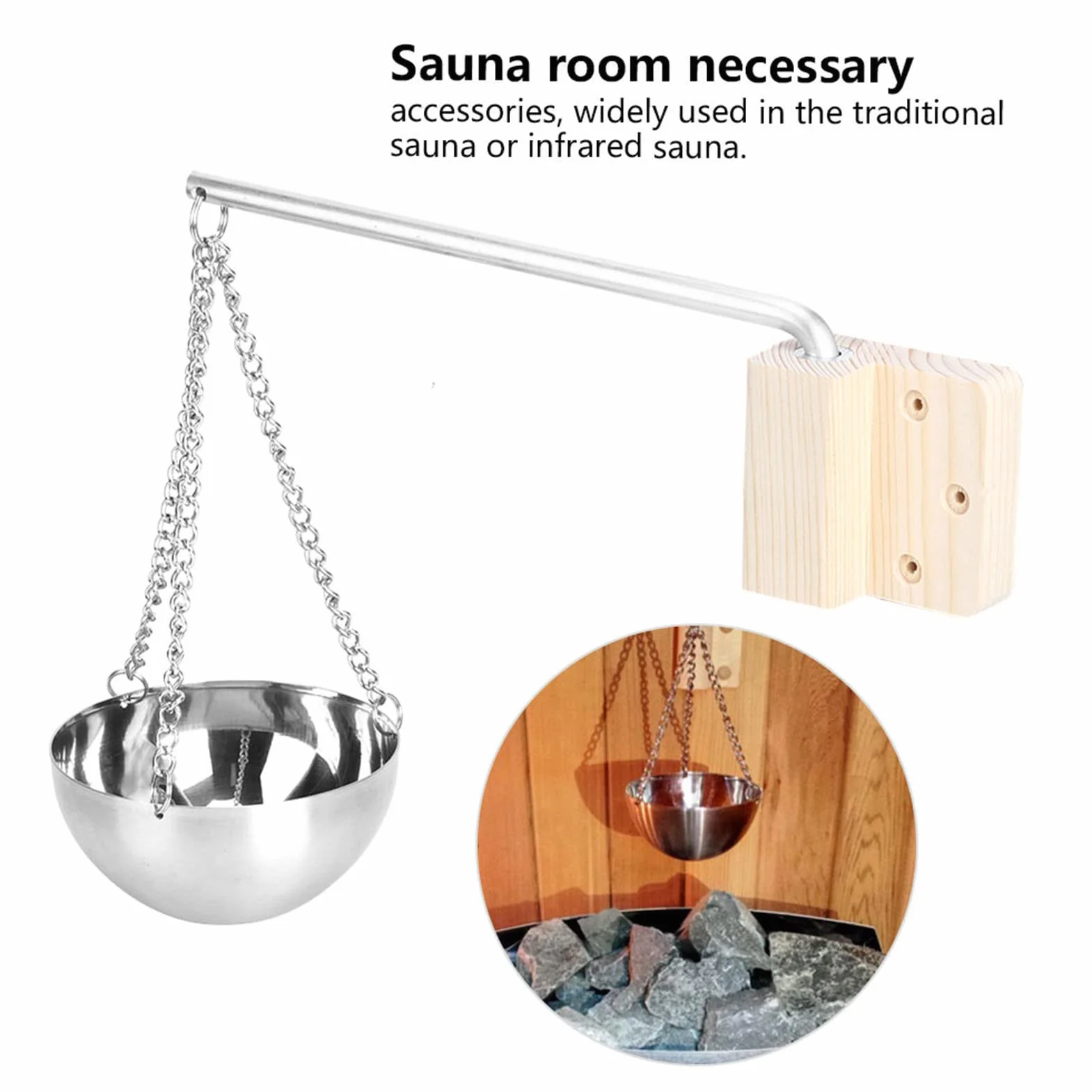 Jenngaoo Sauna Aroma Bowl en Acier Inoxydable Accessoires de Sauna de Diffuseur de Parfum d'Huile Essentielle Our Le Sauna et Le Spa - 12,7 cm