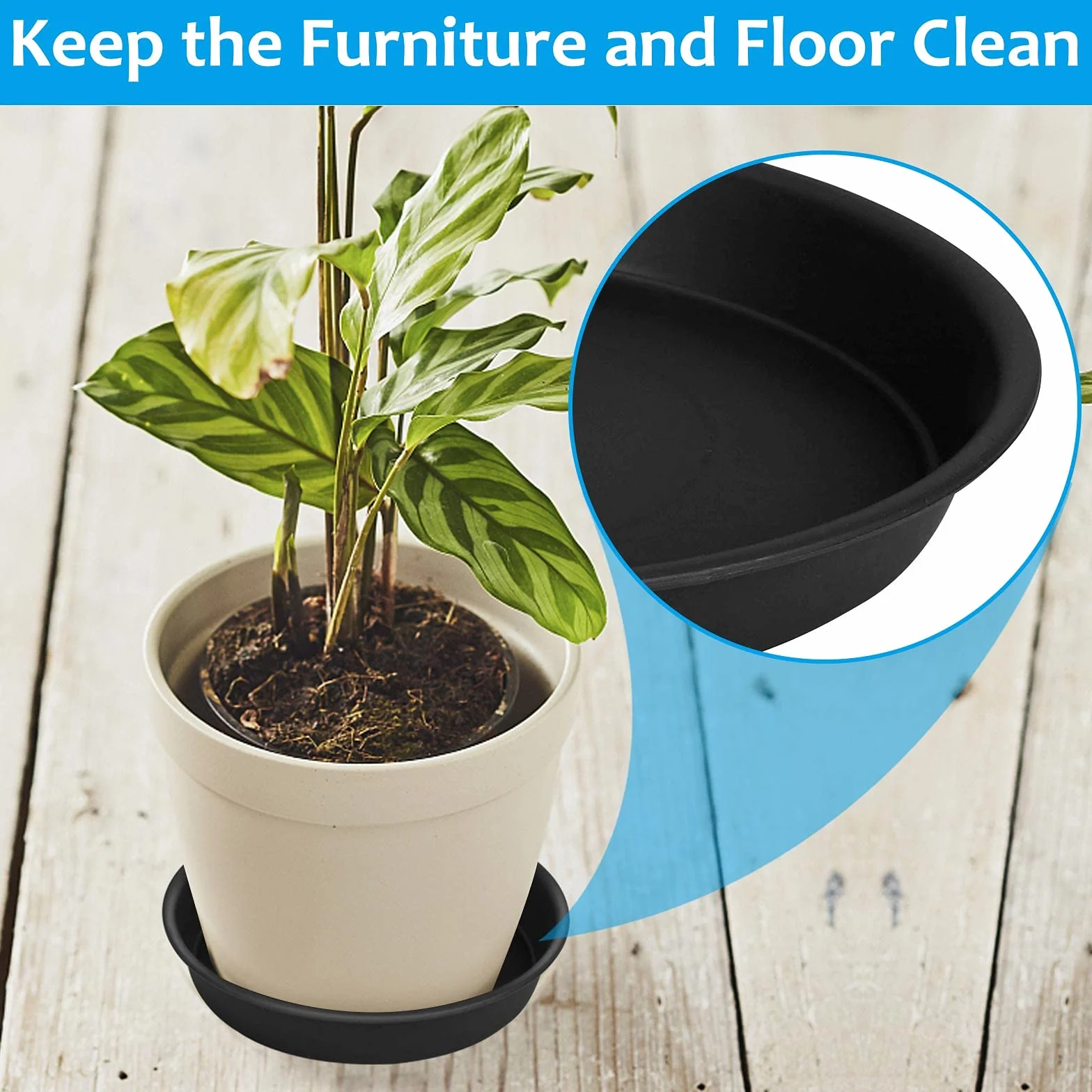 Soucoupes pour Plantes 30cm Lot de 5 - Plateaux pour Pots de Fleurs Intérieur Extérieur