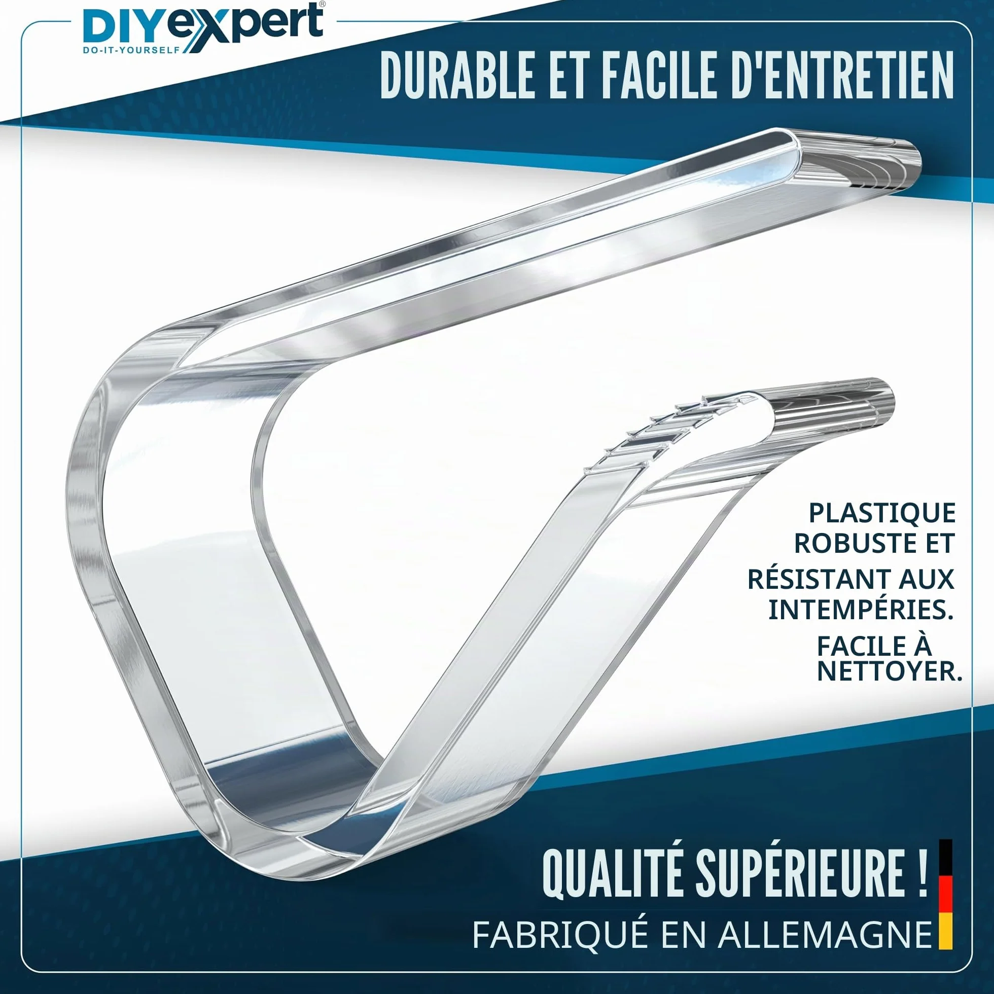 Lot de 4 pinces à nappe en plastique transparent pour tables jusqu'à 27 mm
