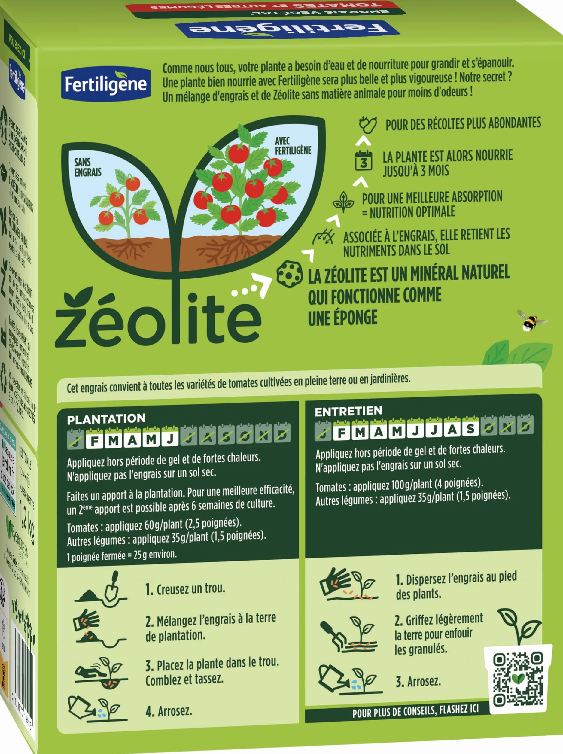 FERTILIGENE FEGTOM12 Engrais Végétal Tomates et Légumes 1,2 kg 100% naturel