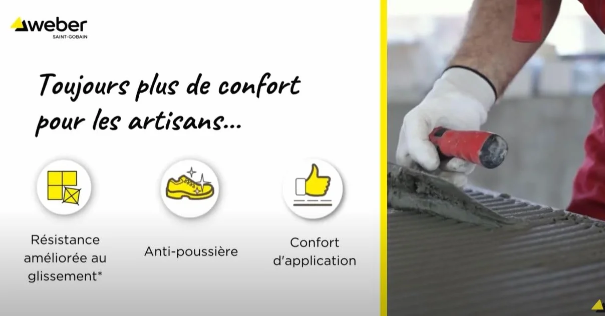 Weber Colle carrelage, gris spéciale renovation, 5kg, prête à l'emploi, WEBERCOL PRO ECO, Impact environnemental réduit