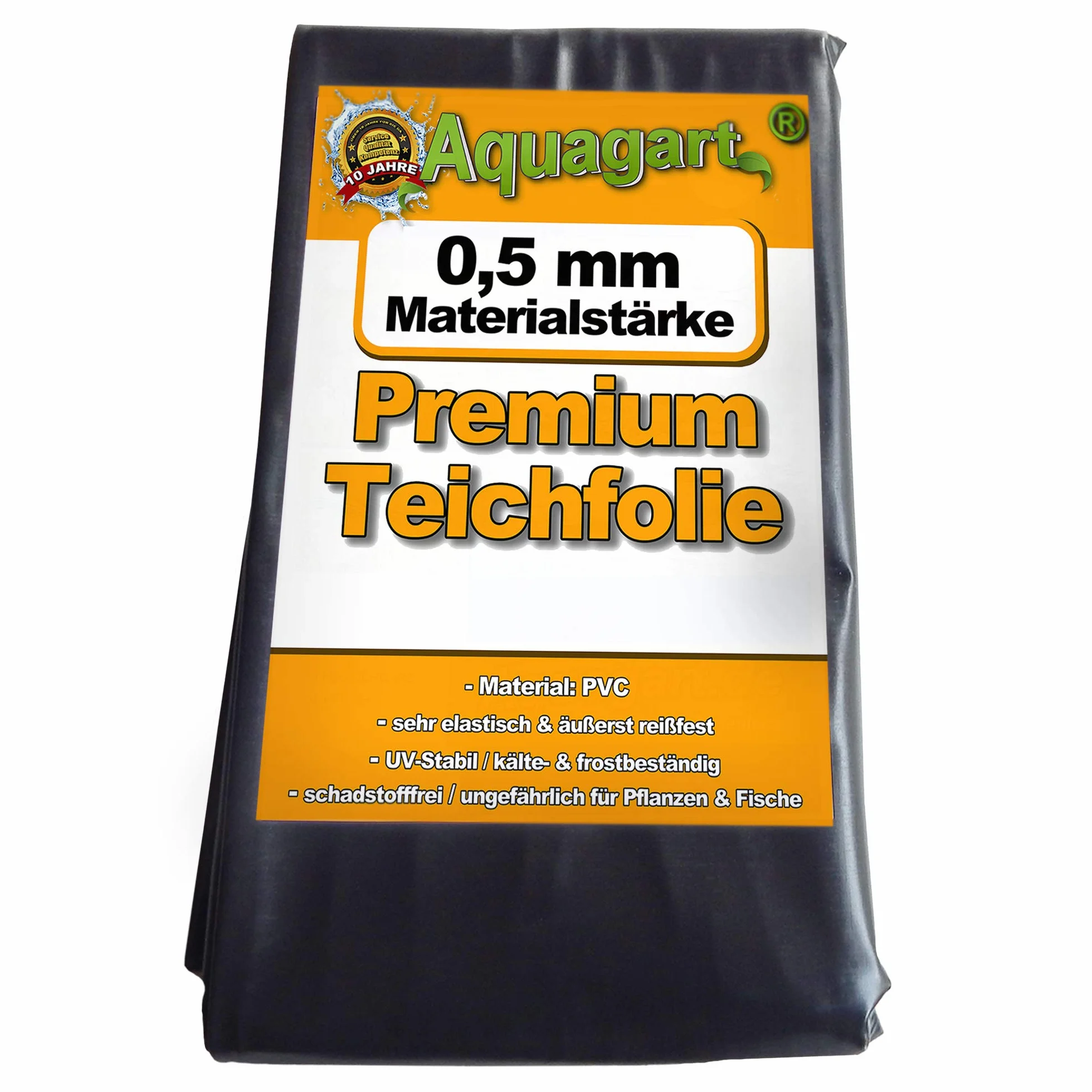 Bâche de bassin PVC 0,5 mm noire 7m x 4m pour jardin