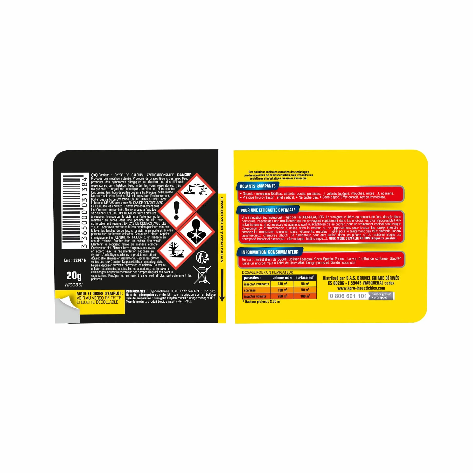 Fumigateur Total K.PRO 260m3 20g Insectes Volants Rampants
