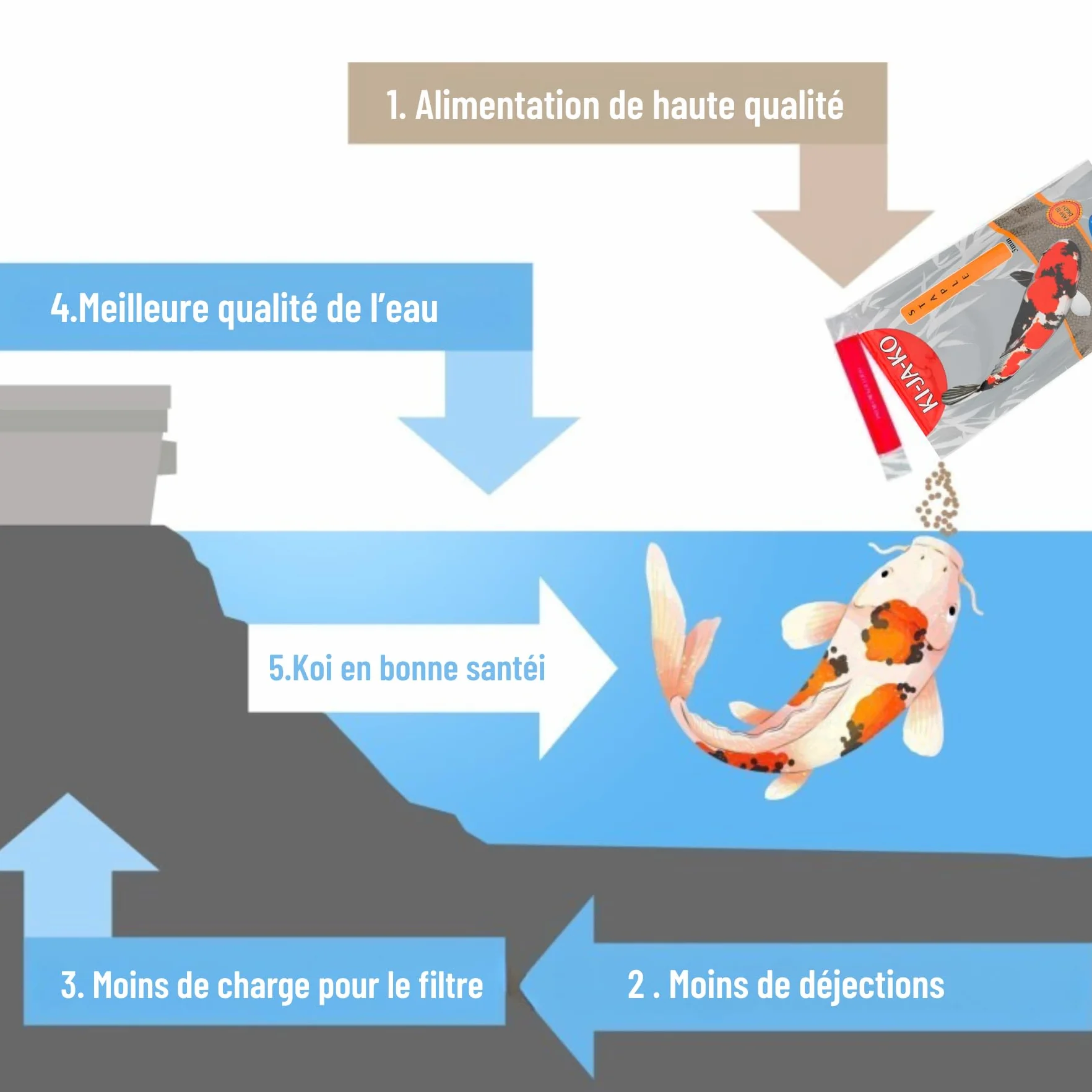 Staple Flottant Nourriture pour carpes koï 500 g 3 mm