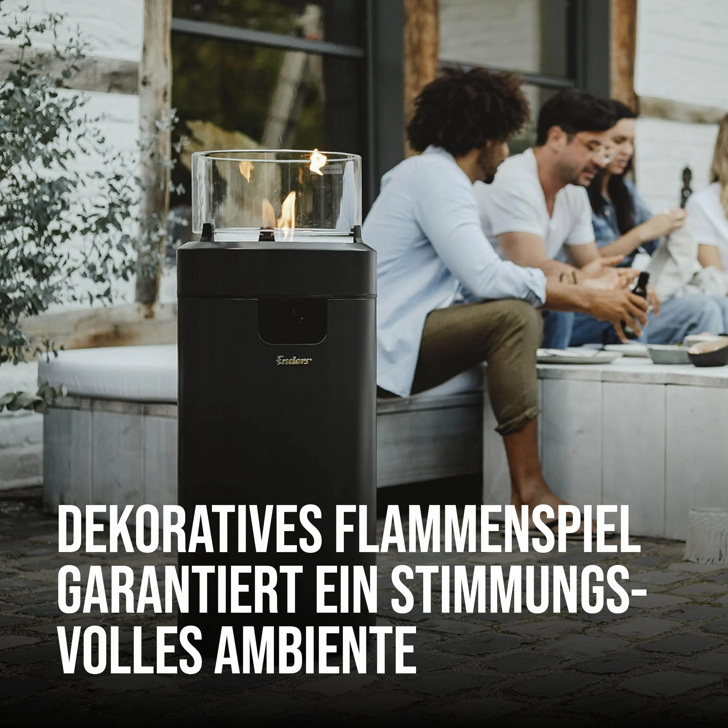 Enders Nova LED M 5600 Brasero de terrasse à gaz avec éclairage ambiant et brûleur Eco Green