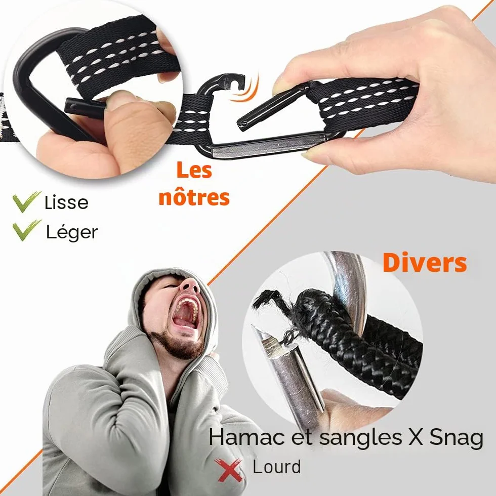 AnorTrek Camping Hammock, hamac de Voyage en Nylon Super léger et Portable avec Deux Sangles d'arbre