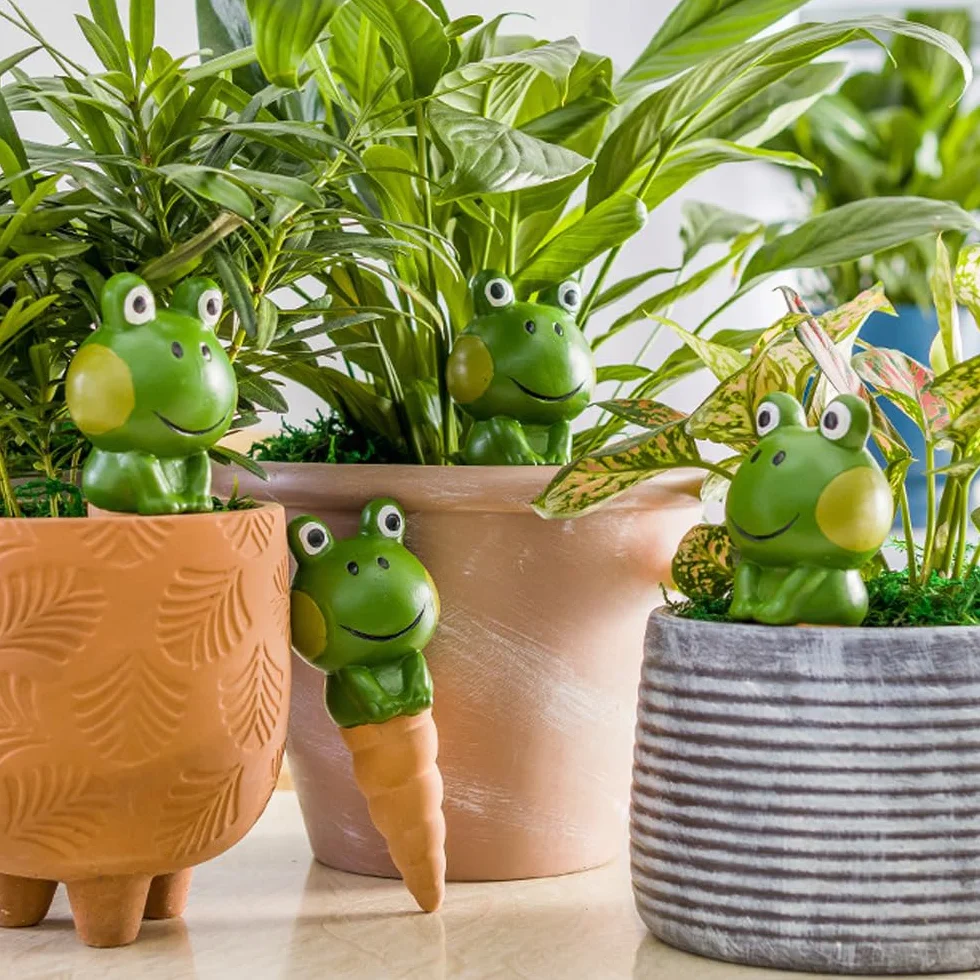 Kaxich 4 Pièces Auto-arrosantes en Terre Cuite, Arrosage Goutte à Goutte Automatique pour Plantes