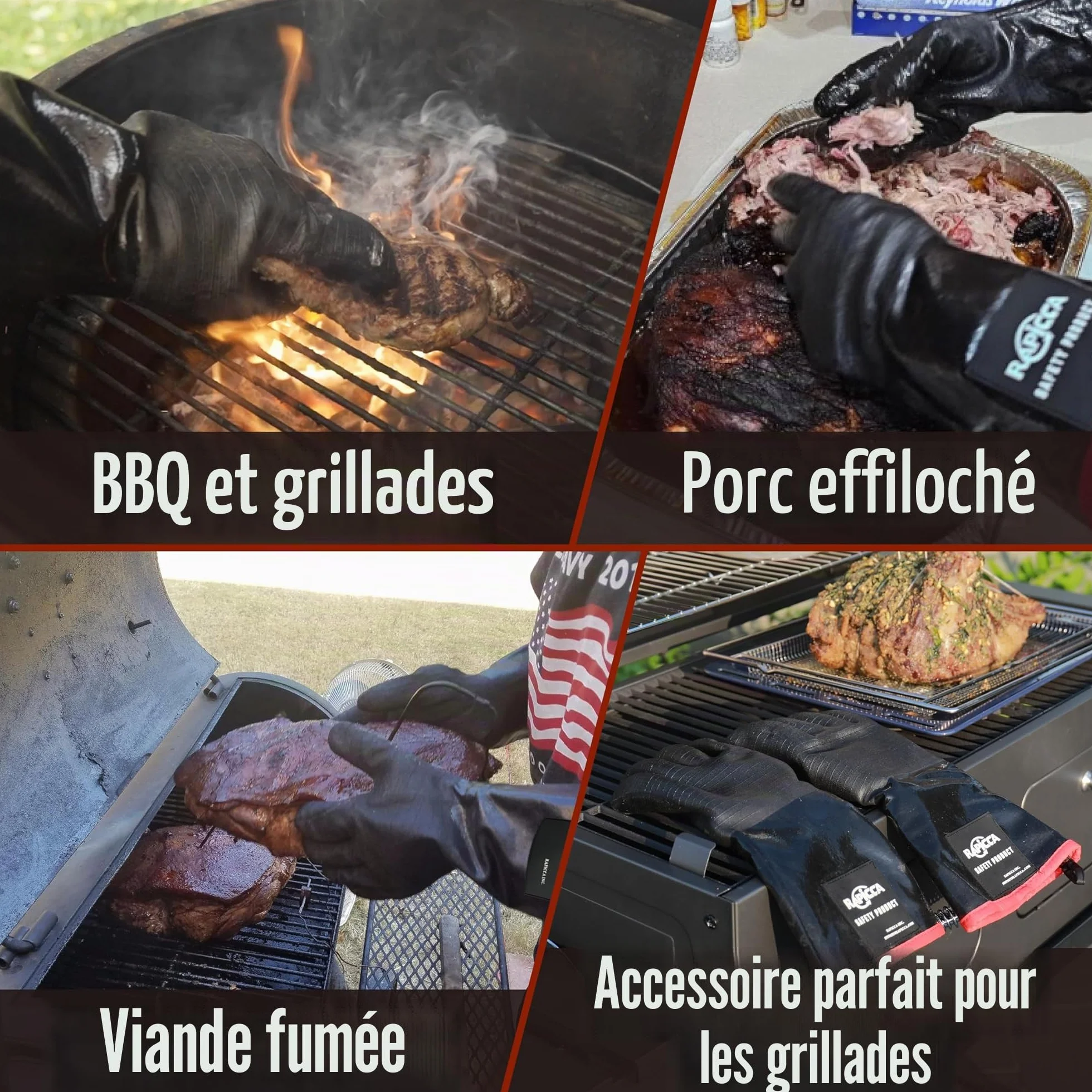 RAPICCA Gants de Barbecue Résistants à la Chaleur 35.6cm XL