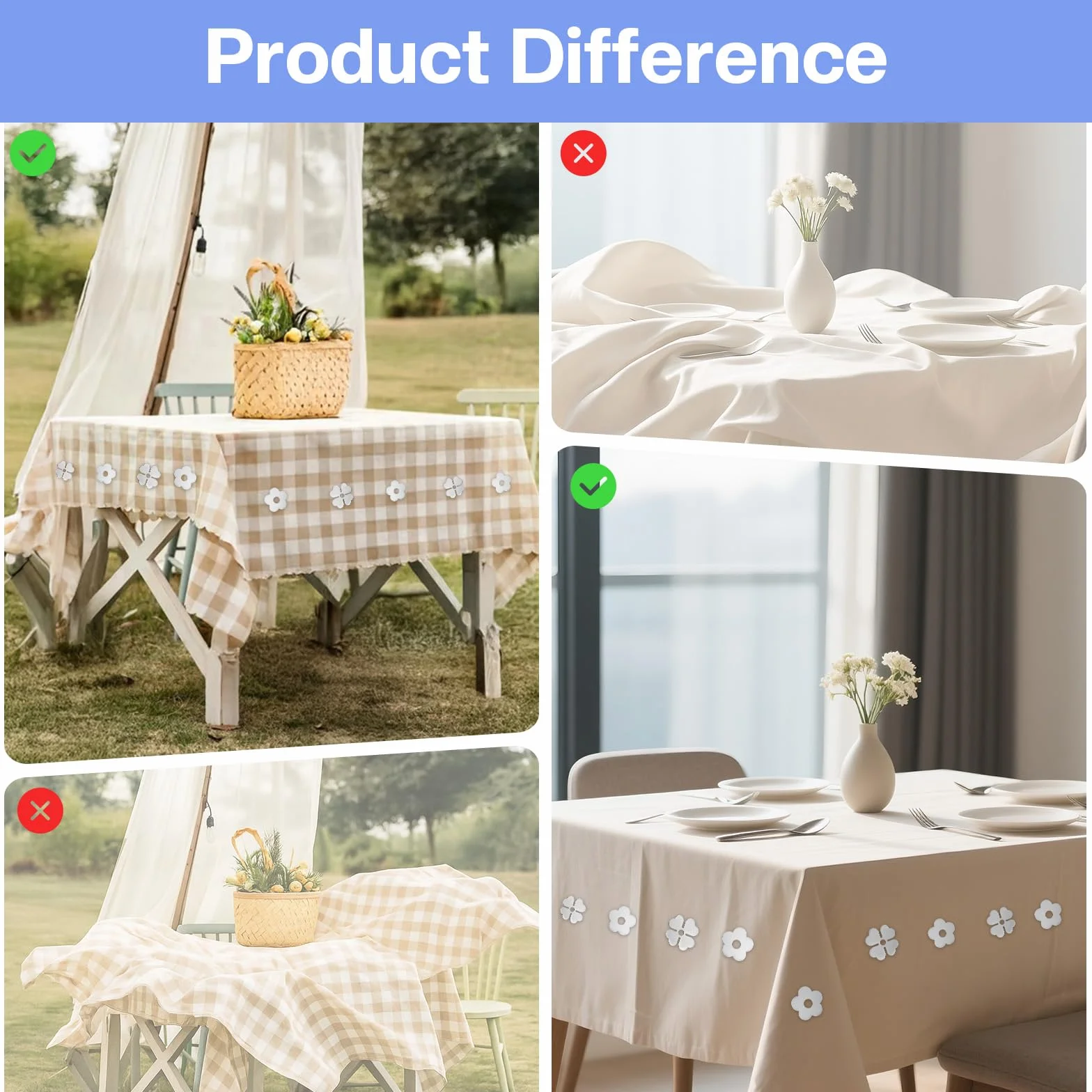 Poids pour Nappe Magnétique 8 Pièces Aimants d'Extérieur pour Mariages Fêtes Restaurants Pique-niques