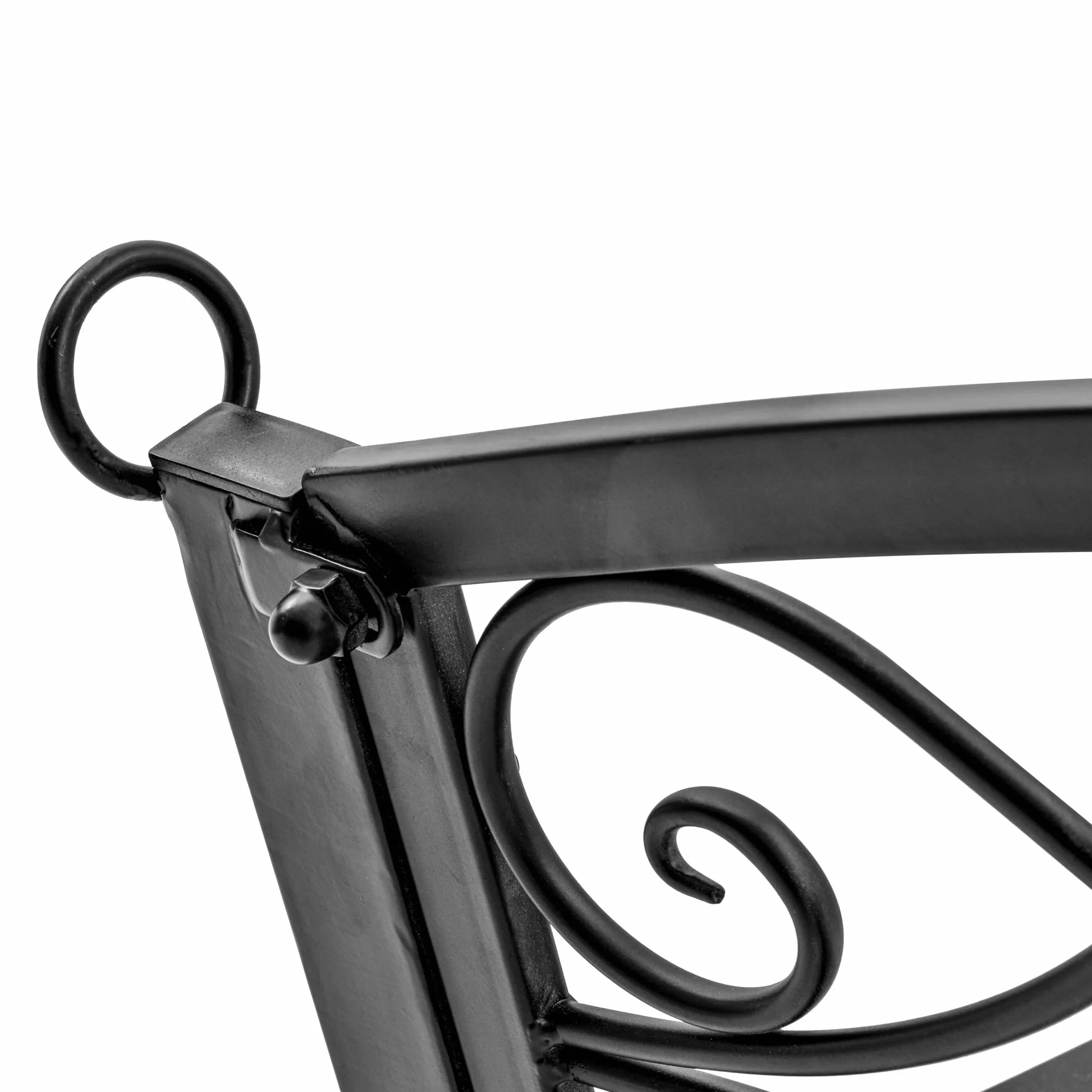Outsunny Banc Suspendu 2 Places Chaînette Métal Noir 132x63x58 cm