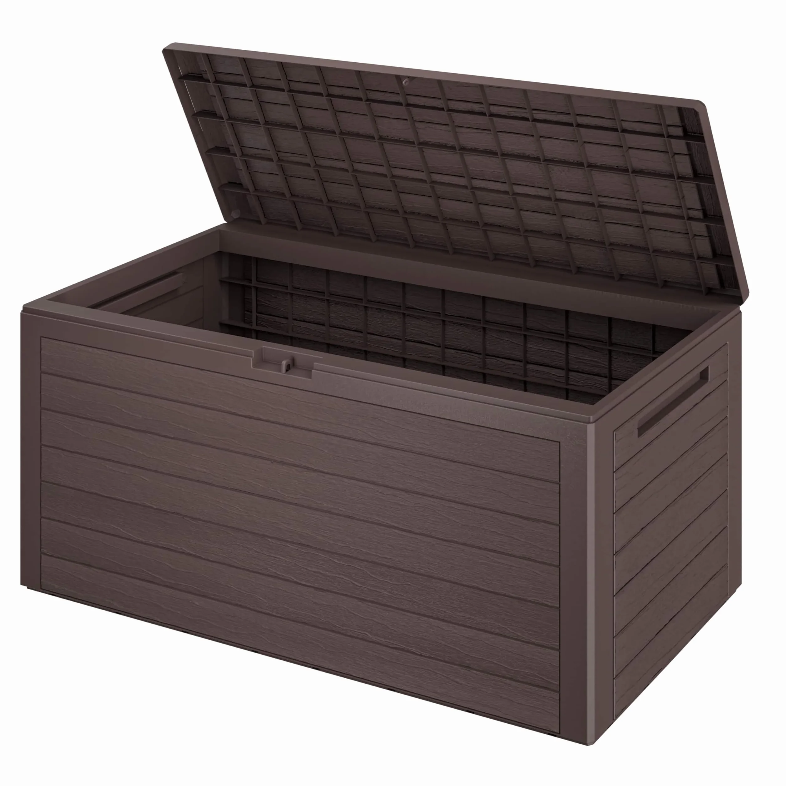 Casaria Coffre de rangement Brun 280 L Poignées latérales Jardin Terrasse